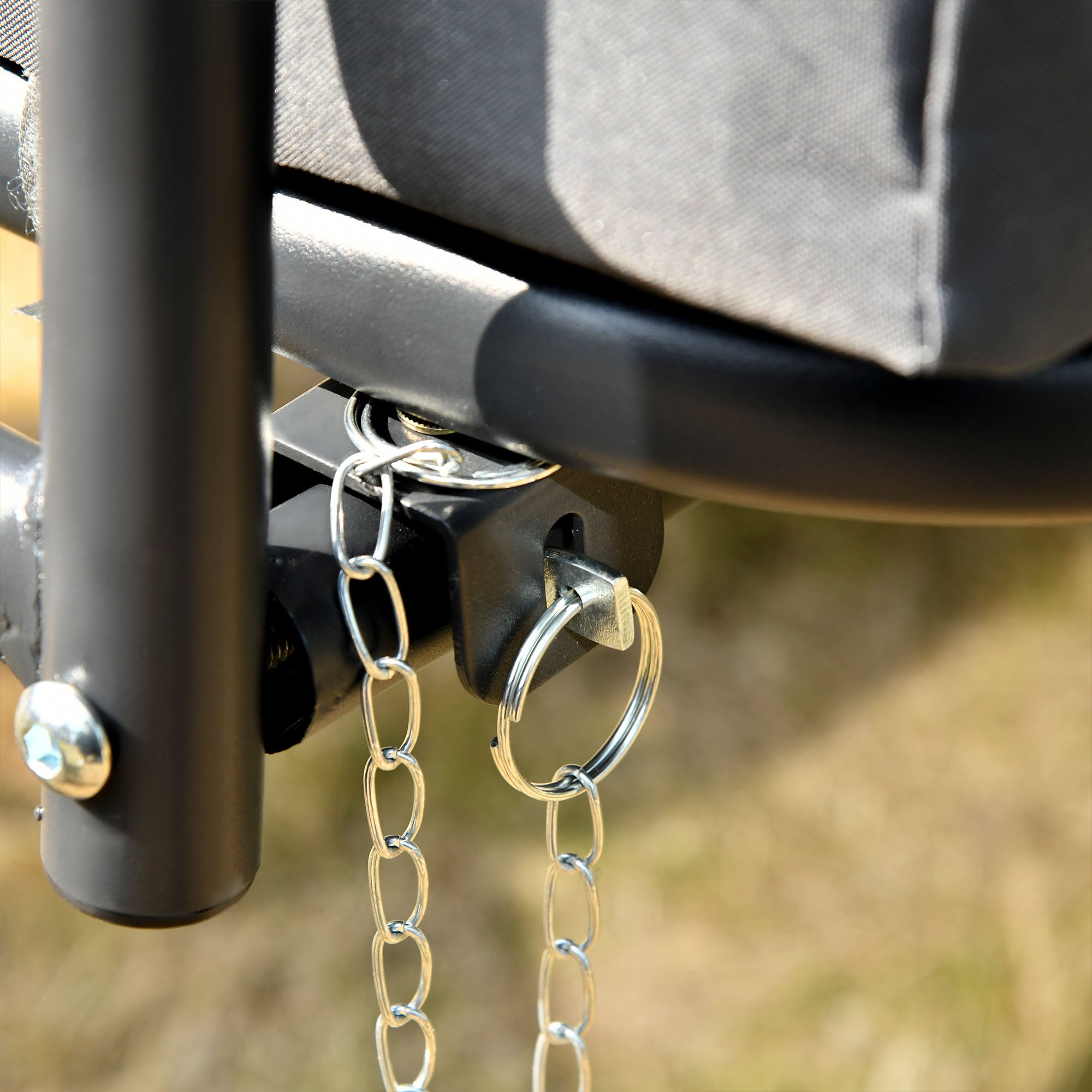 Kozy Outdoor 2-in-1 Swing Chair Lounger 3 Seater Garden Swing Seat Bed Convertible Tilt Canopy W/ Cushion, Dark Grey