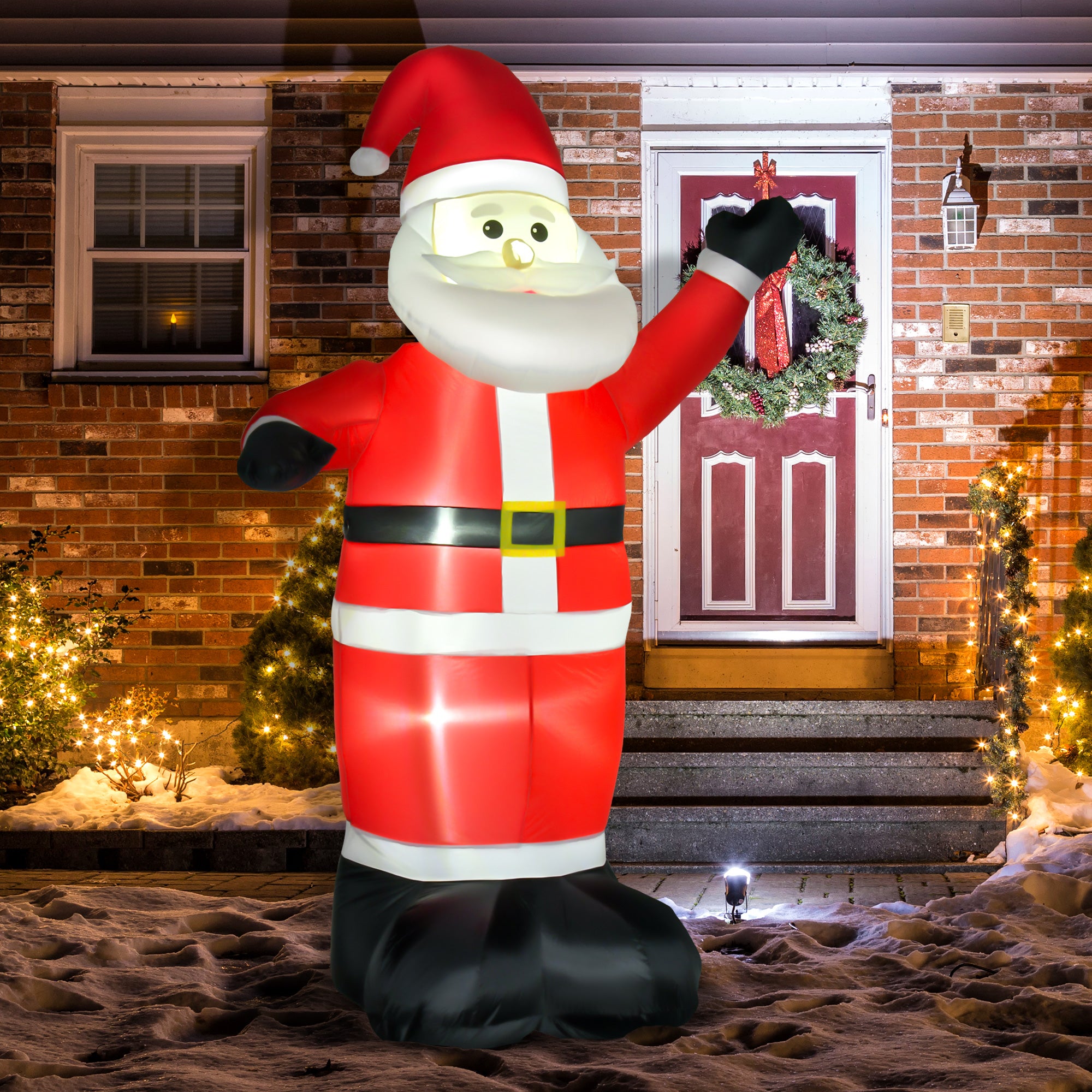 Kozy 8ft Inflatable Christmas Santa Claus Xmas Decoration with LED Holiday Air Blown Yard Outdoor Décor