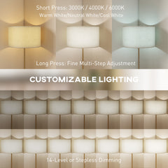 Kozy Floor Lamp with Remote, Height Adjustable Standing Lamp with Linen Shade, Dimmable with 3000K-6000K Adjustable Colour Temperatures, Foot Switch for Living Room Bedroom Office, Gold Tone