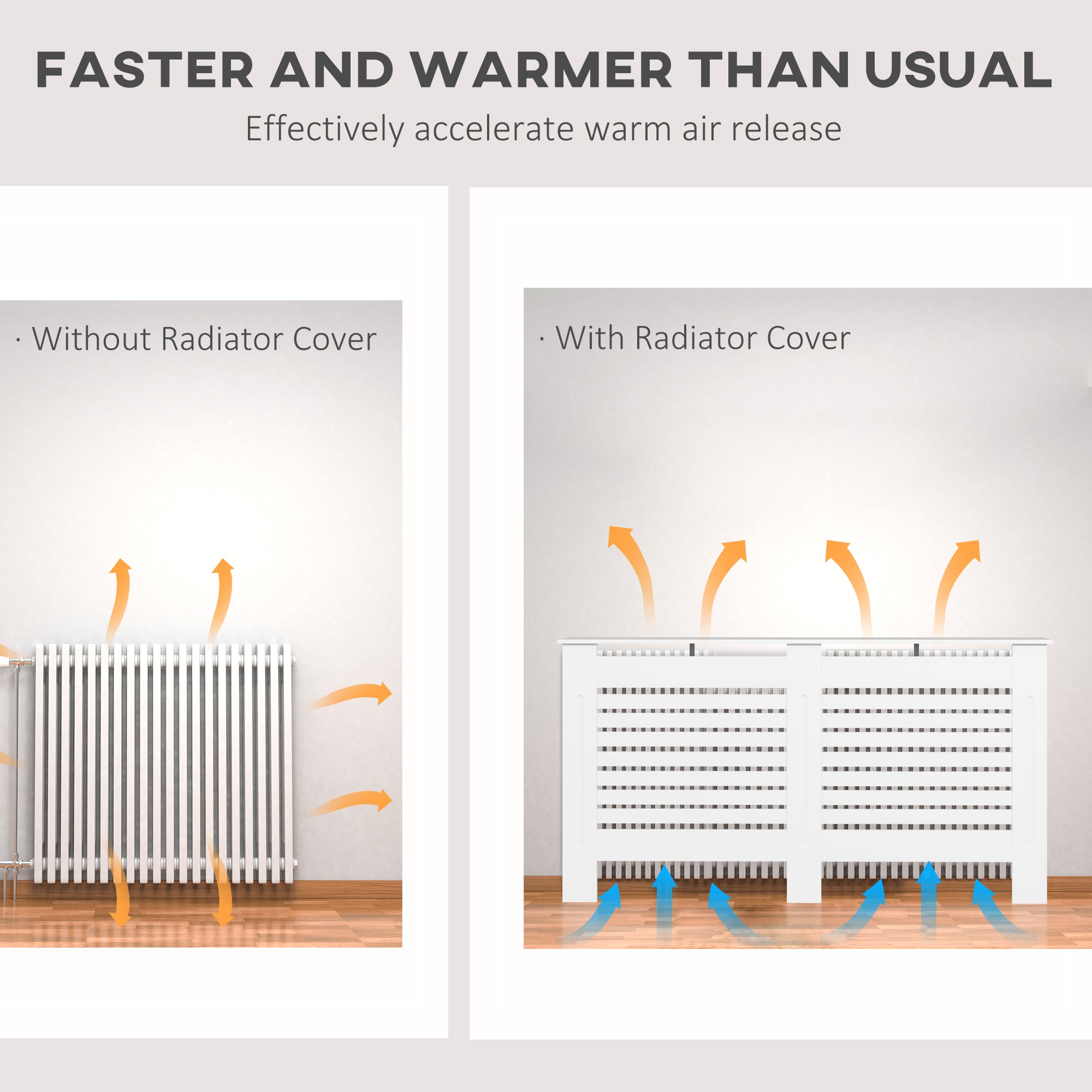 HOMCOM 152Lx19Wx81H cm MDF Radiator Cover