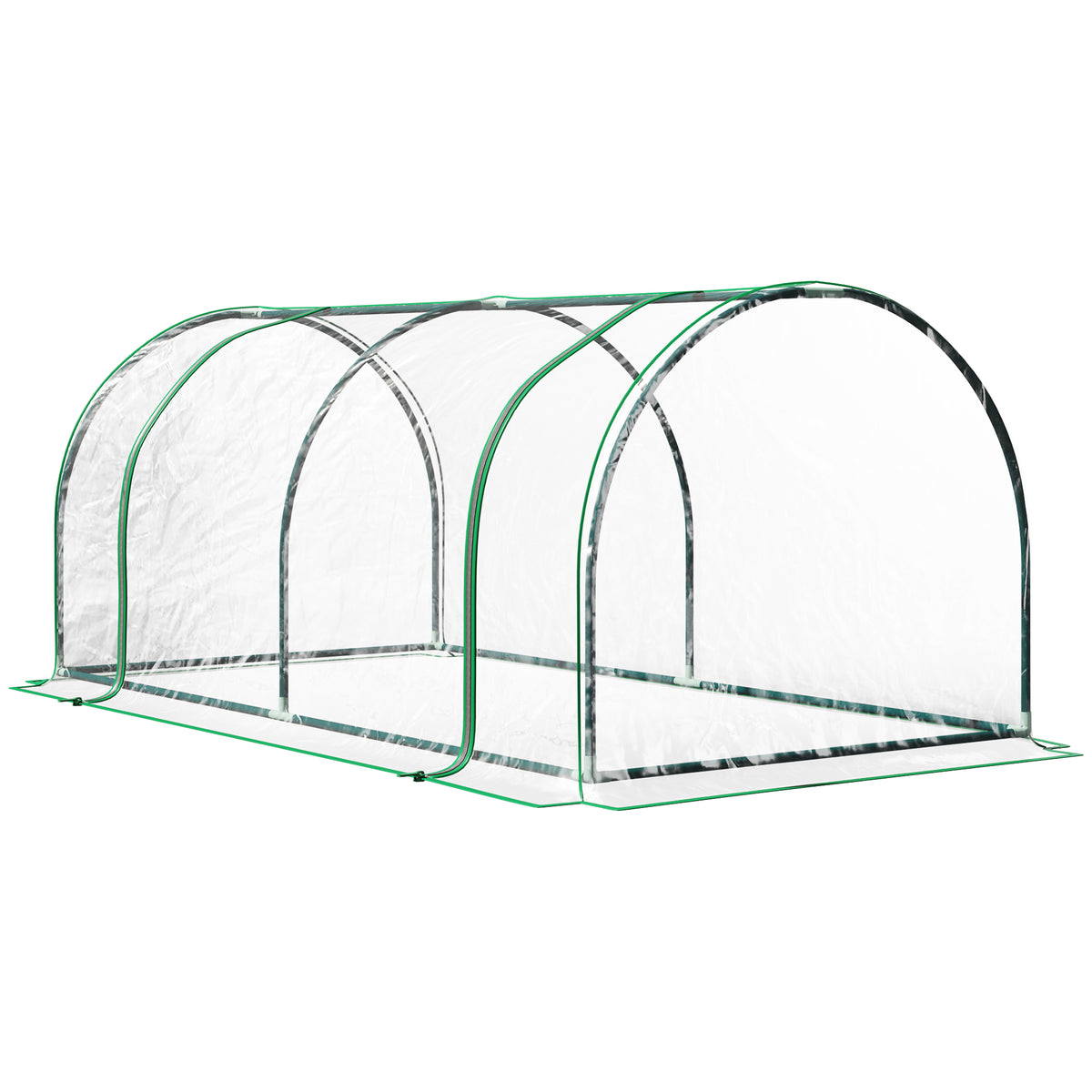 Kozy Tunnel Greenhouse Green Grow House for Garden Outdoor, Steel Frame, PVC Cover, Transparent, 200 x 100 x 80cm
