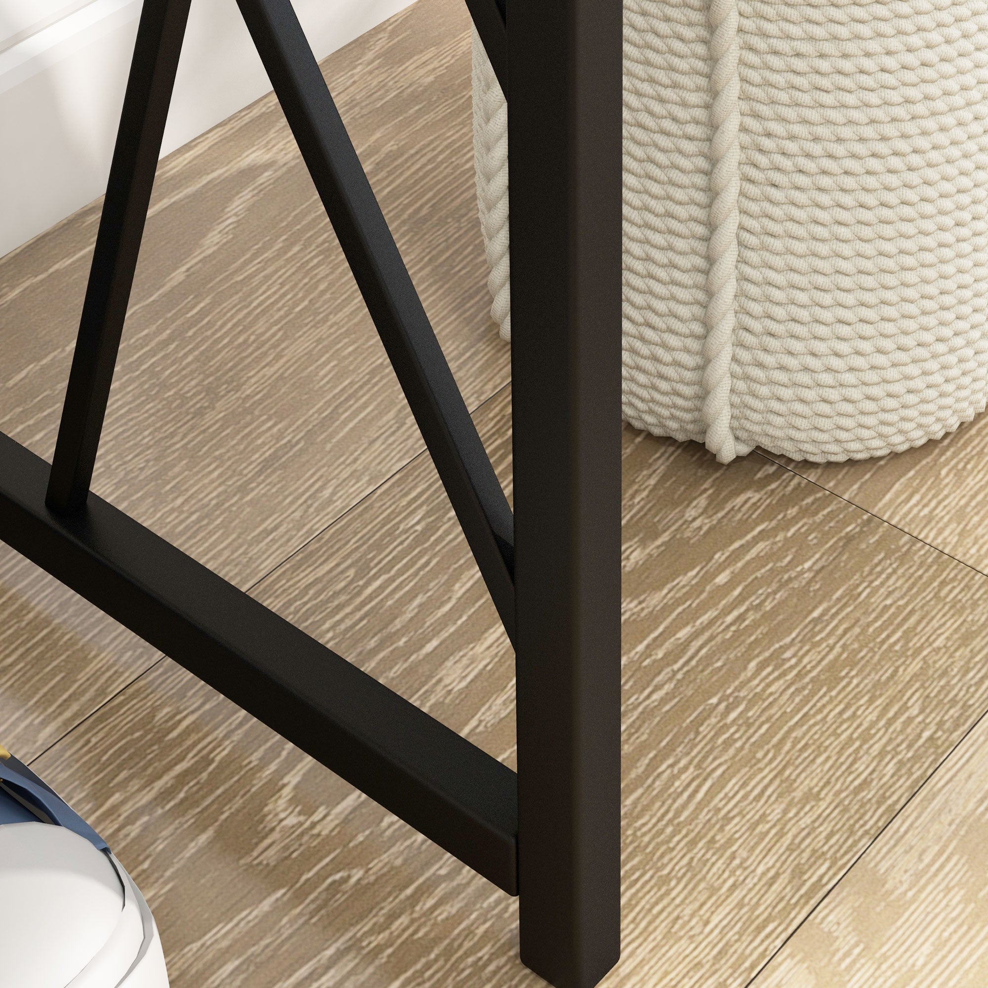 Kozy Console Table, Industrial Sofa Table with Metal Frame for Living Room, Hallway, 120 cm, Grey