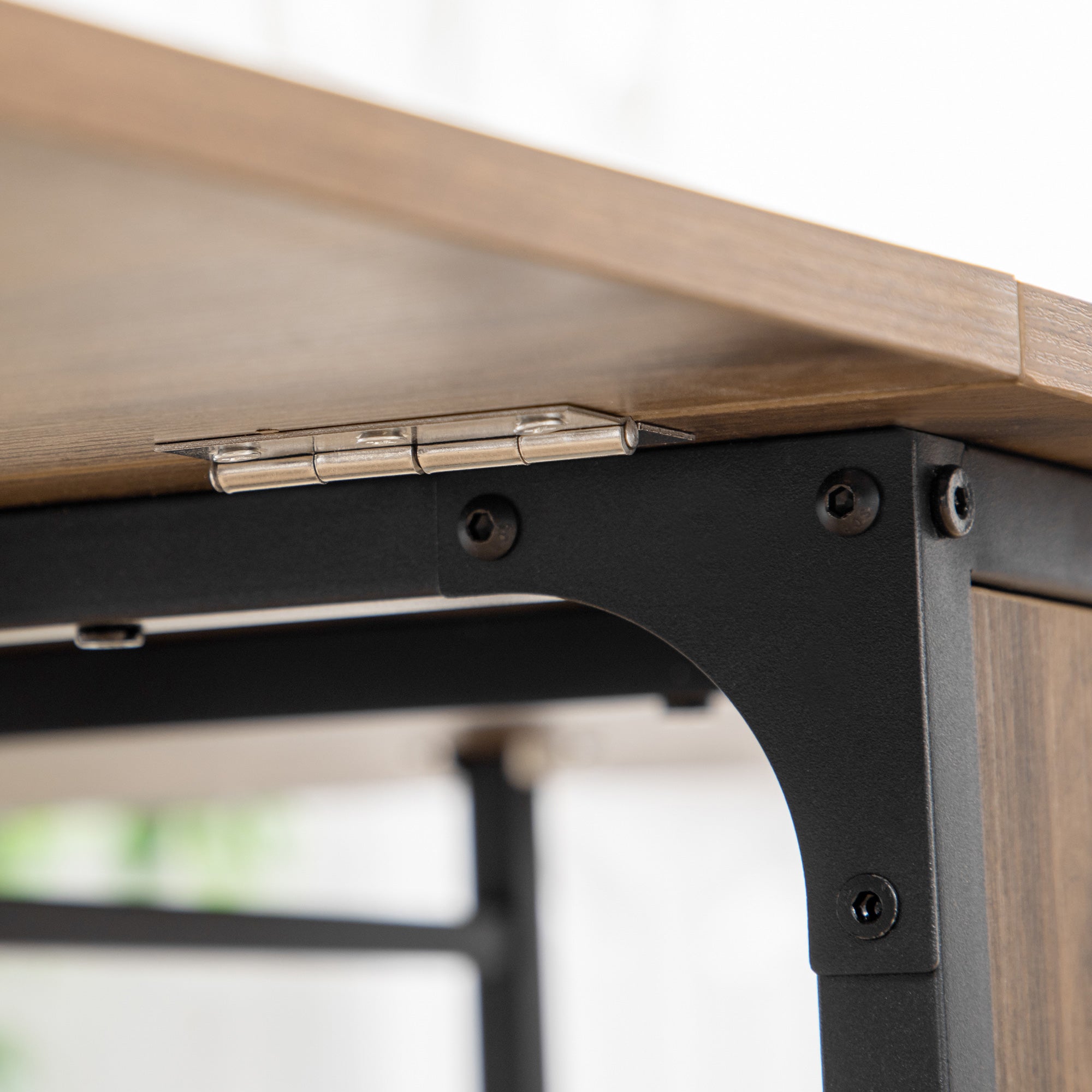 Kozy Six-Person Drop Leaf Dining Table - Brown/Black