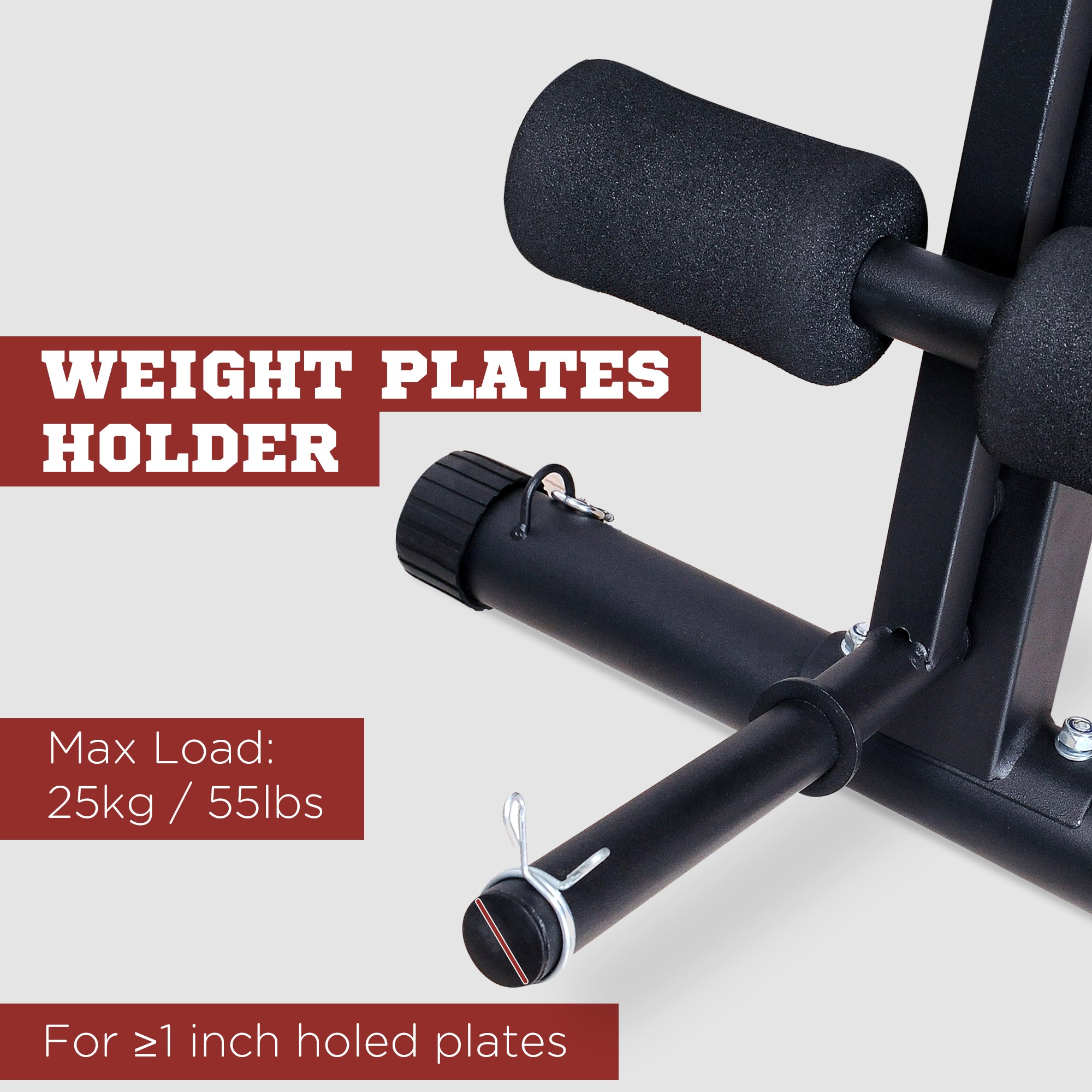 Kozy Foldable Weight Bench, Adjustable Strength Training Sit Up Ab Bench, Incline/Decline, Red