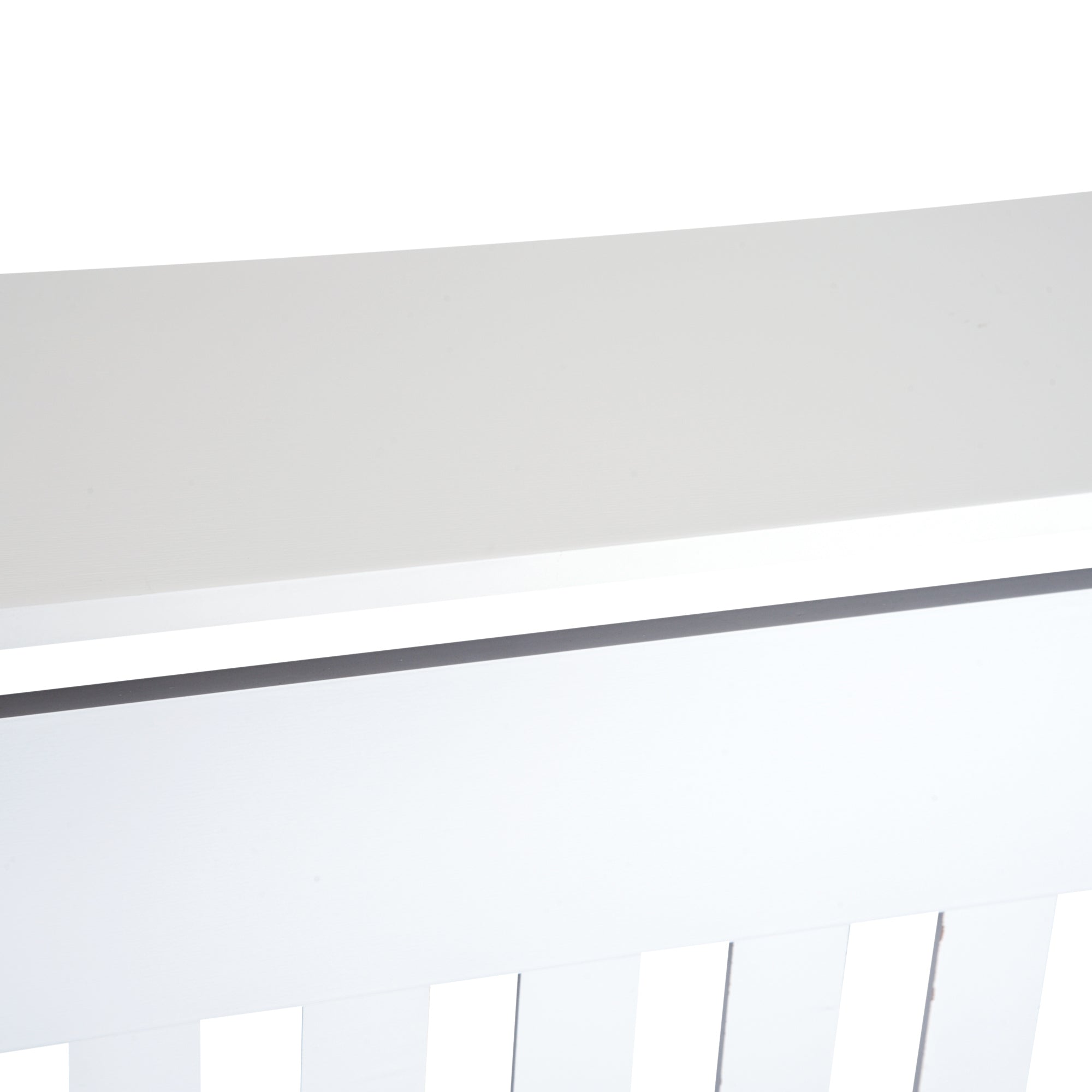 Kozy Slatted Radiator Cover Painted Cabinet MDF Lined Grill in White (78L x 19W x 81H cm)
