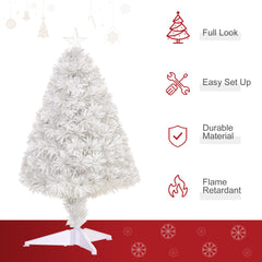Kozy 2.5FT Prelit Artificial Tabletop Christmas Tree with Fibre Optics Holiday Home Xmas Decoration for Table and Desk, White