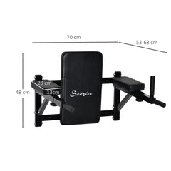 HOMCOM Wall Mounted Dip Station Rack-Black