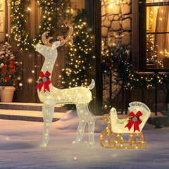 Kozy - 170 LED Light Reindeer and Sleigh Christmas Decoration