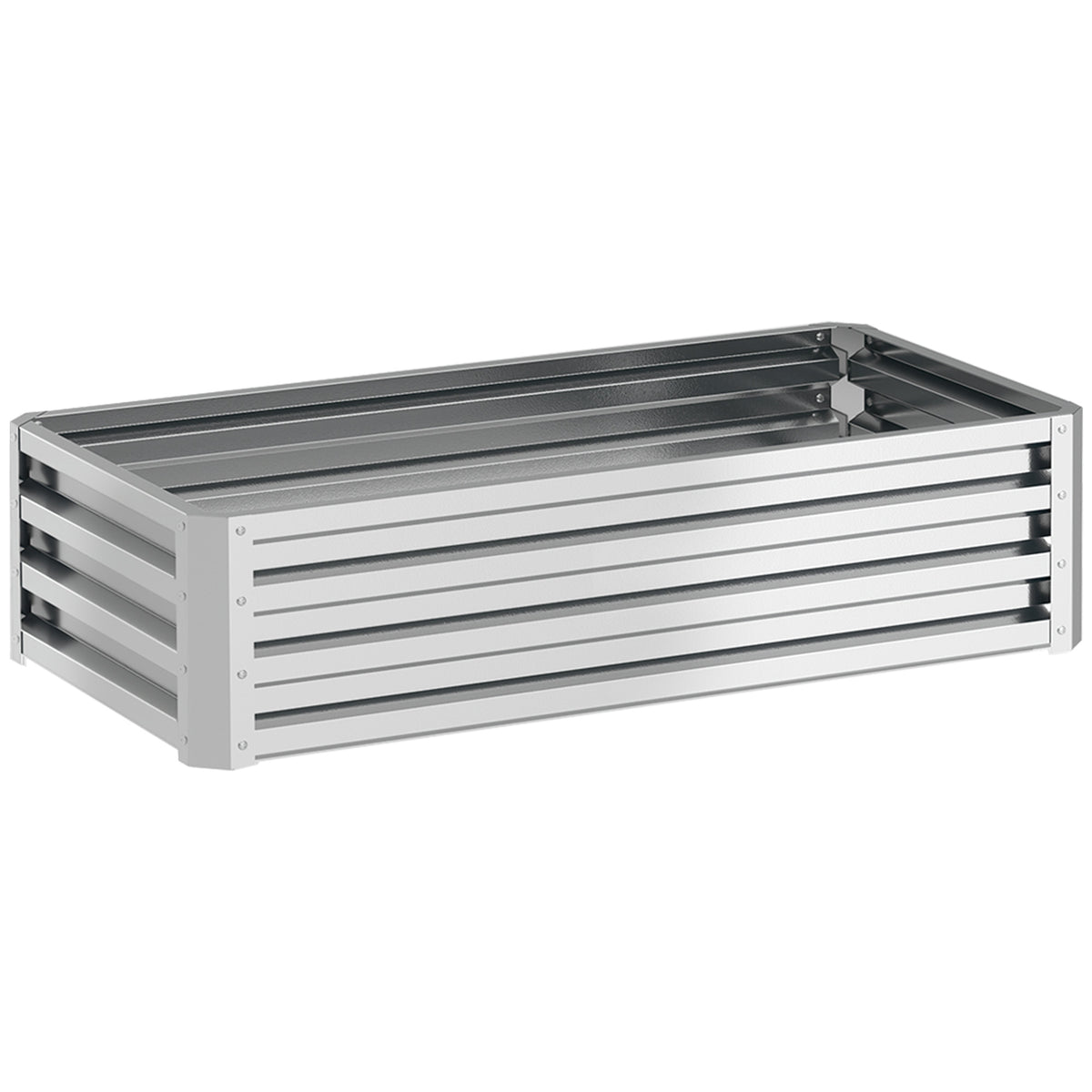 Kozy - Raised Beds for Garden, Galvanized Outdoor Planters, for Herbs and Vegetables, Use for Patio, Backyard, Balcony, Silver