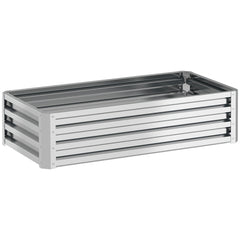 Kozy - Raised Beds for Garden, Galvanized Outdoor Planters, for Herbs and Vegetables, Use for Patio, Backyard, Balcony, Silver