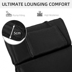 Outsunny Garden Sun Lounger Chair Cushion Reclining Relaxer Indoor Outdoor | Aosom UK