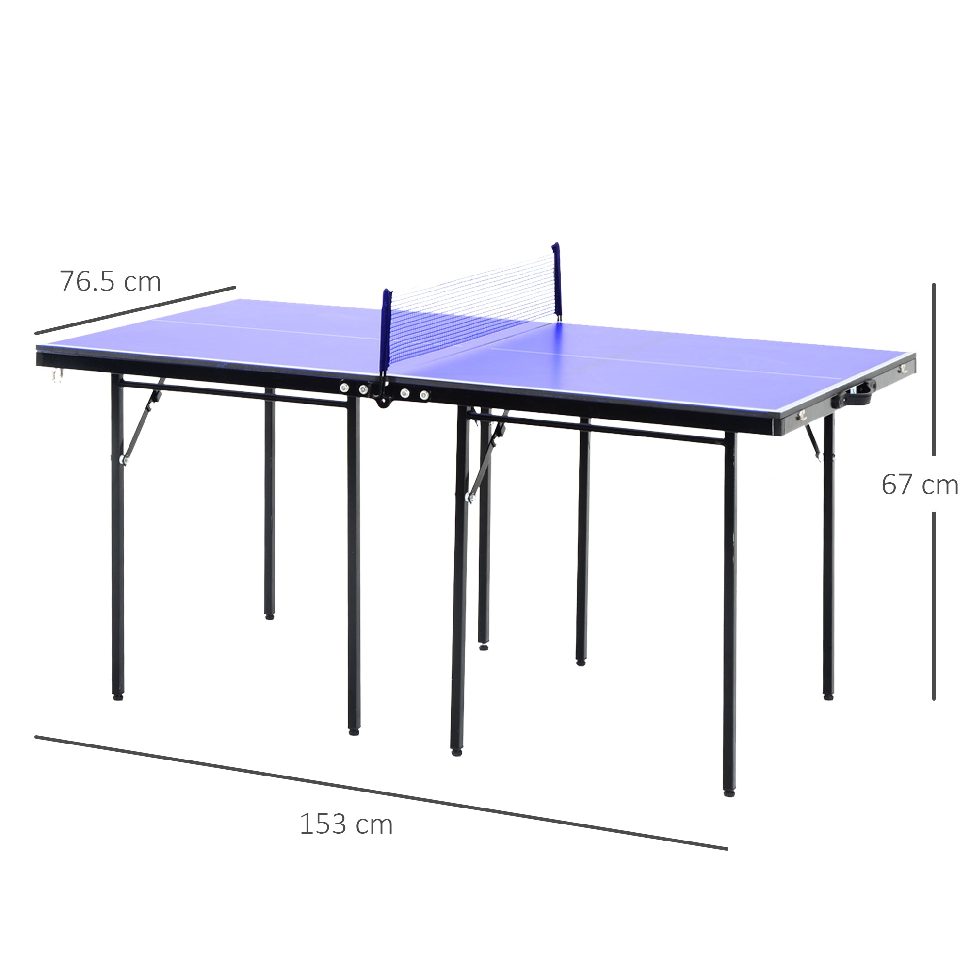 Kozy Folding 5ft Mini Compact Table Tennis Top Ping Pong Table Set Professional Net Games Sports Training Play Blue