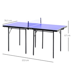 Kozy Folding 5ft Mini Compact Table Tennis Top Ping Pong Table Set Professional Net Games Sports Training Play Blue