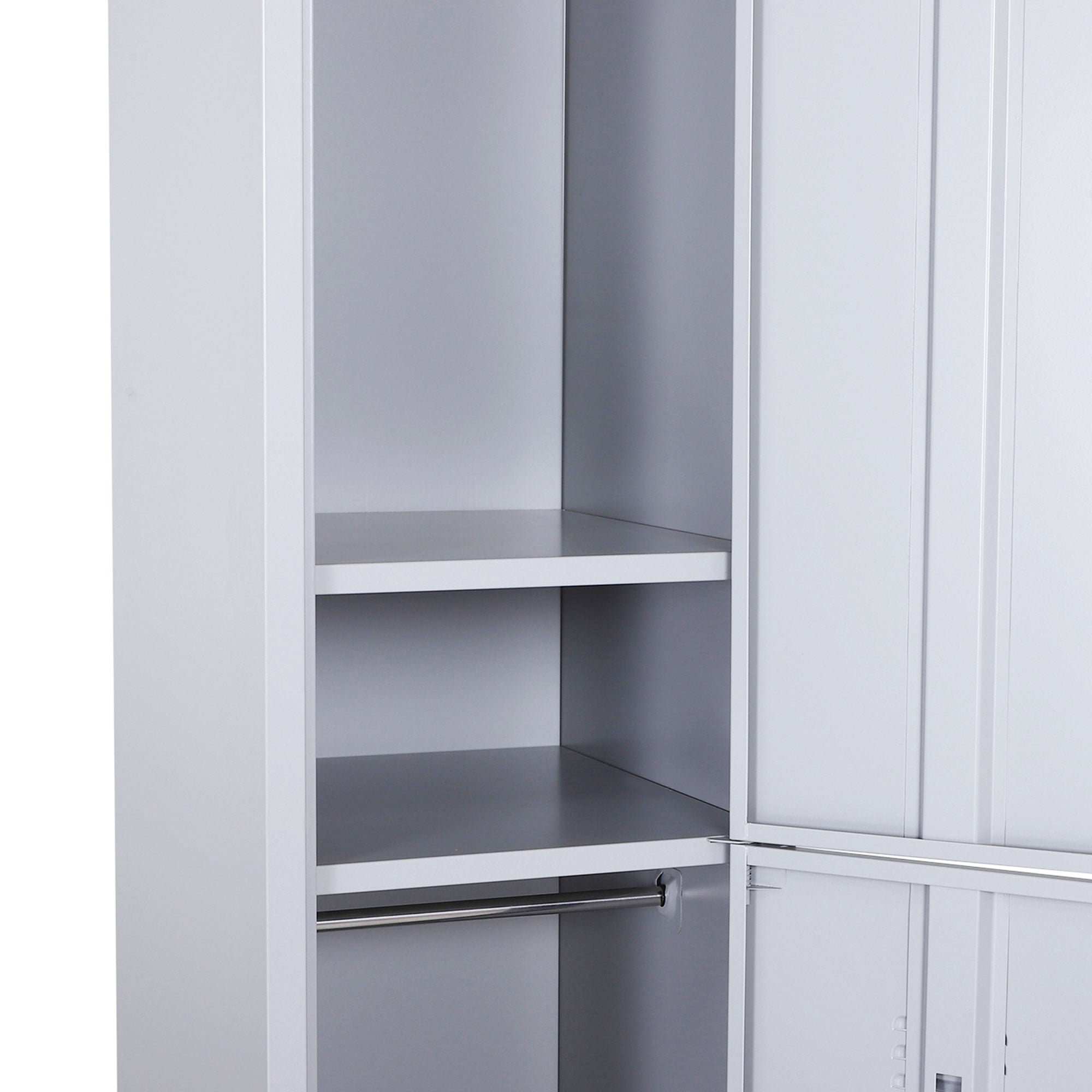 Kozy Locker Cabinet Storage Cold Rolled Steel w/ Shelves Vertical Cupboard Grey 38 x 46 x 180 cm