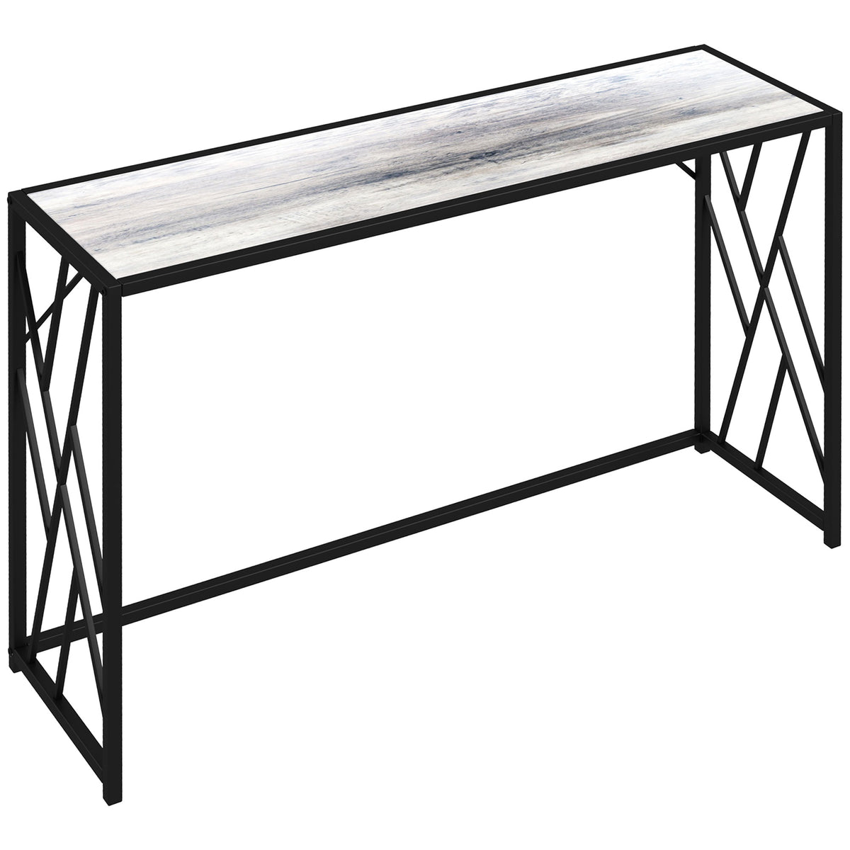 Kozy Console Table, Industrial Sofa Table with Metal Frame for Living Room, Hallway, 120 cm, Grey