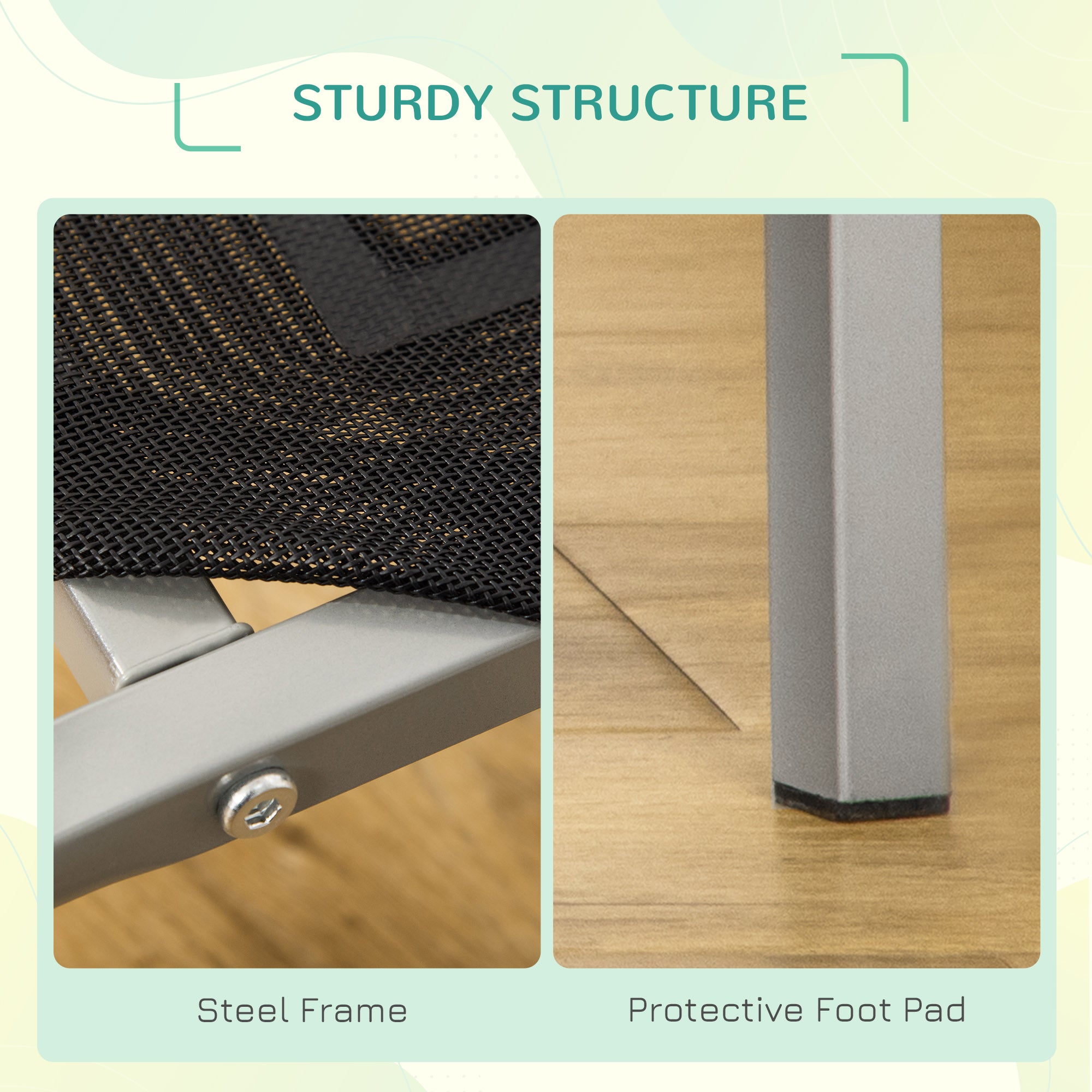 Kozy Elevated Pet Bed Cooling Raised Cot Style Bed for Large Medium Sized Dogs with Non-slip Pads Steel Frame Breathable Mesh Fabric, 110 x 75 x 20 cm - Black