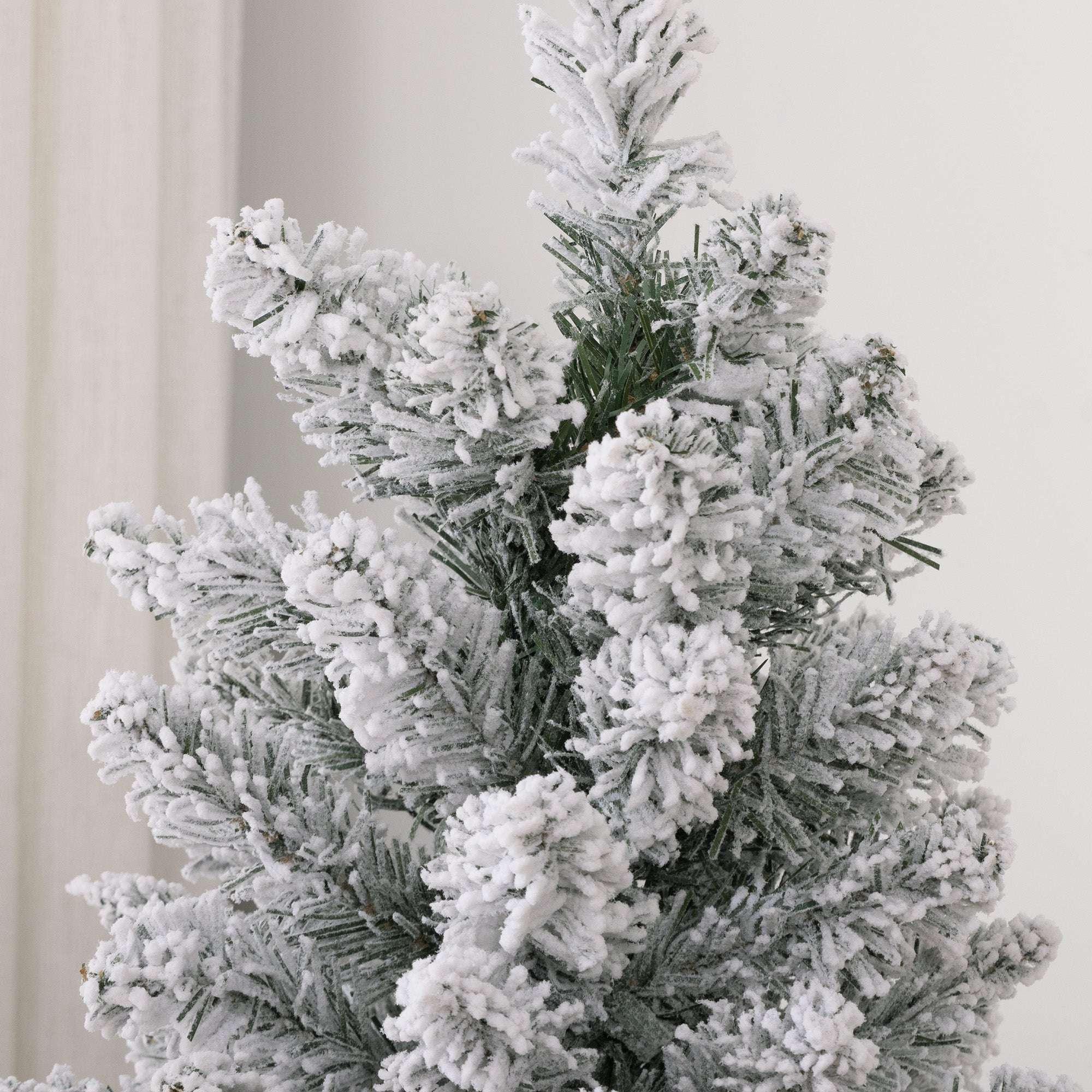 Kozy - 7ft Artificial Snowy Pencil Christmas Tree - White