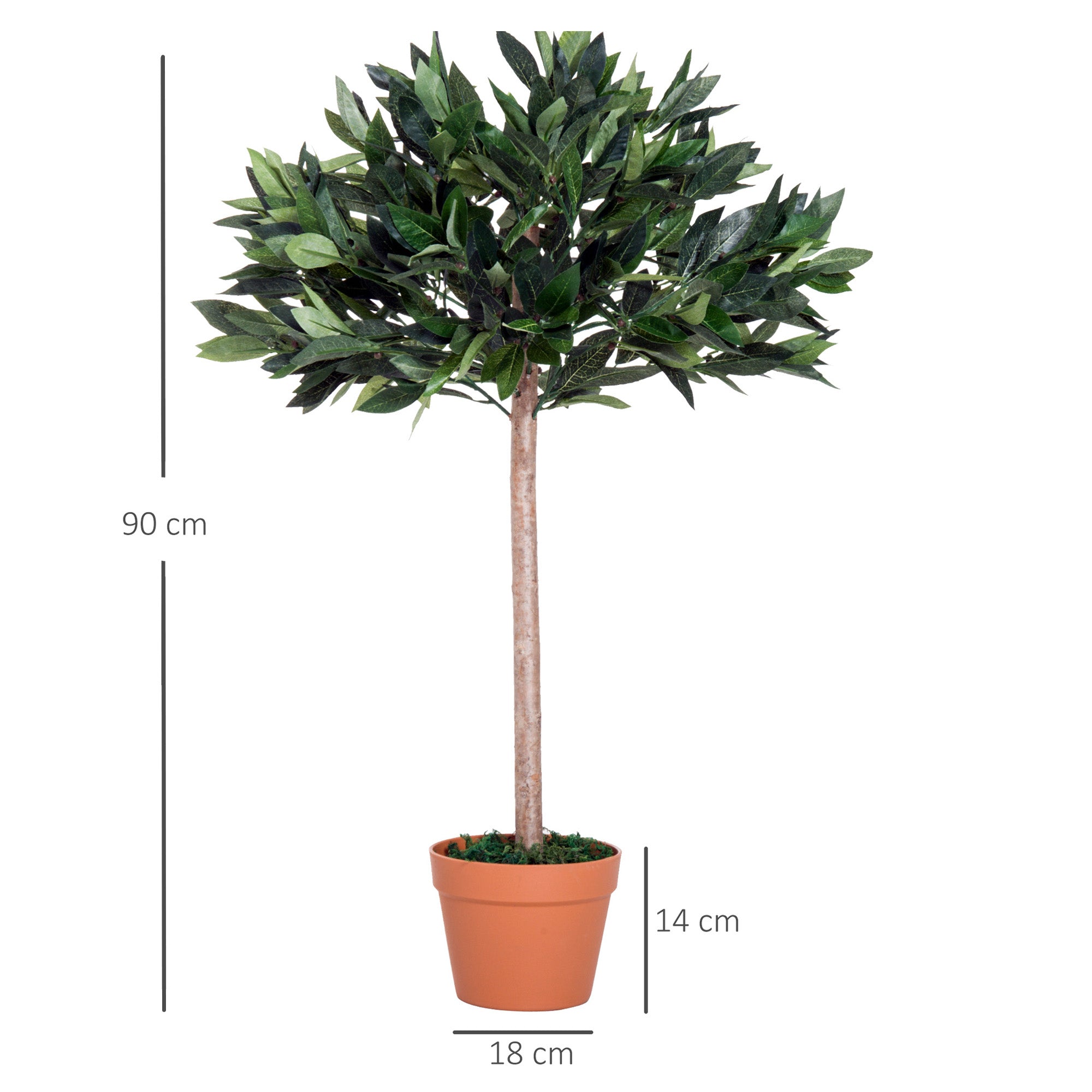 Outsunny 3ft Faux Olive Tree, Lifelike Indoor Plant, Decorative Greenery, in Orange Pot