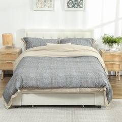 Kozy - Double Ottoman Bed Frame, with Front Drawer - Cream