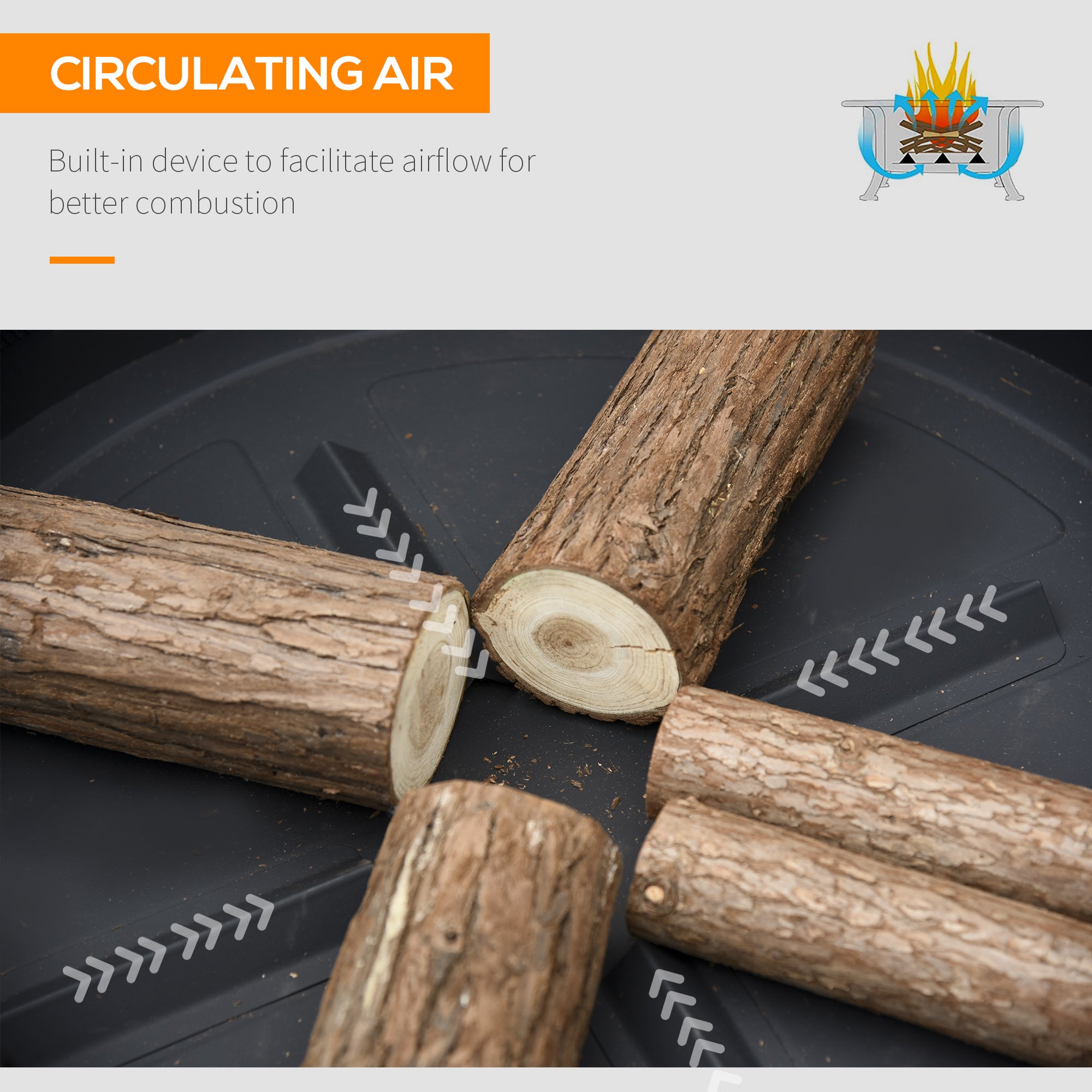 Kozy Metal Large Firepit Bowl Outdoor 2-In-1 Round Fire Pit Brazier w/ Lid,  BBQ Grill, Poker for Backyard, Camping, Bonfire, Wood Burning Stove, 78 x 78 x 60cm, Black