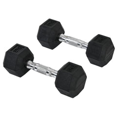 Kozy 2x5kg Rubber Dumbbell Sports Hex Weights Sets Gym Fitness Lifting Home