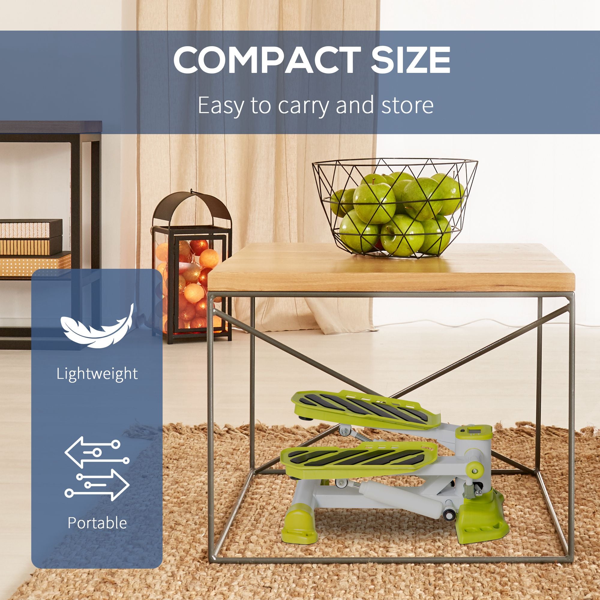 Kozy Portable Mini Stepper with LCD Display for Home Gym Office Exercise Workout, Black