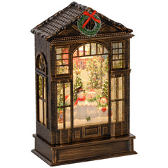 Kozy - Christmas Snow Globe Lantern with Lights, Musical Snow Globe with Swirling Glitter, Battery Operated Musical Christmas Decoration for Holiday Party Gift, Bronze Tone