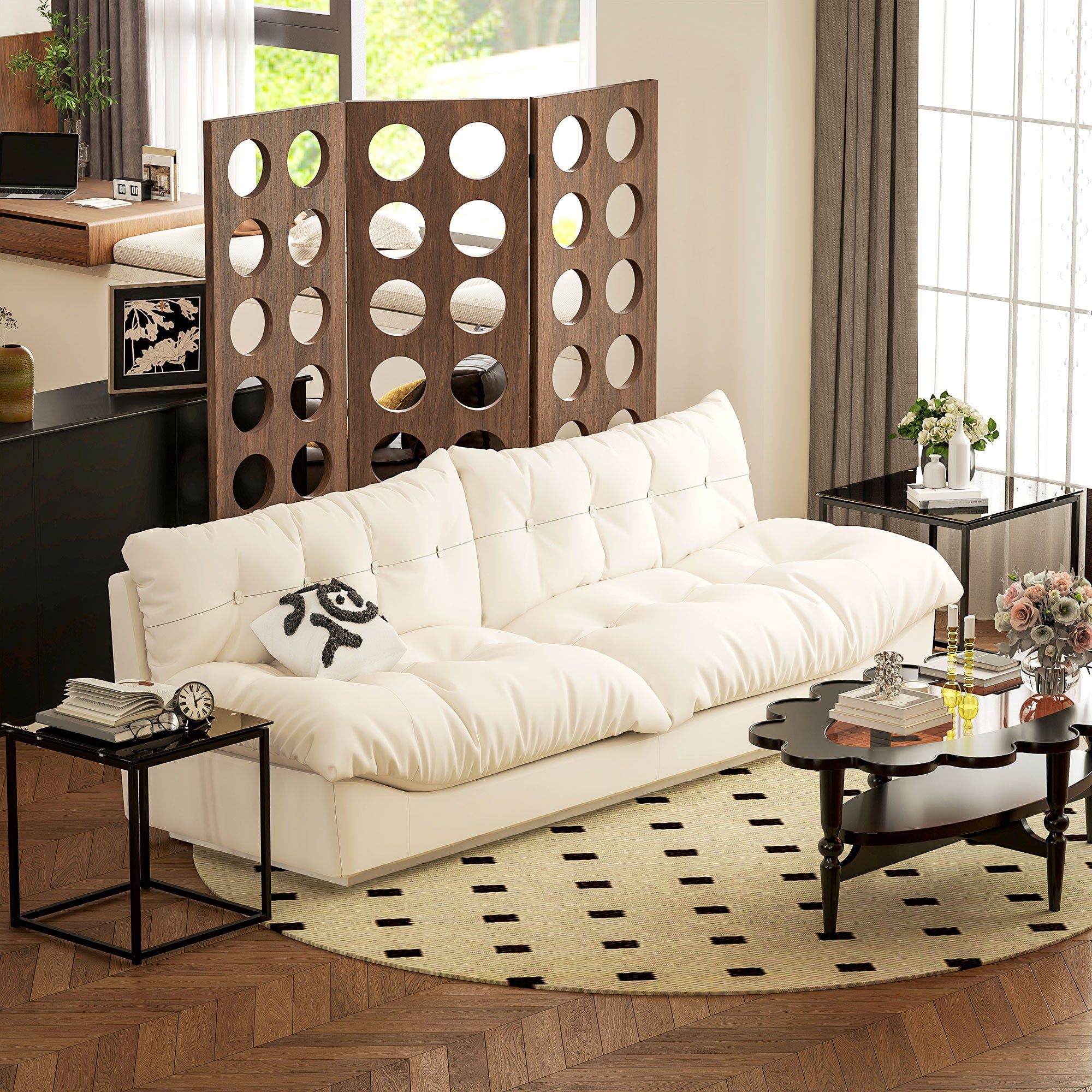 Kozy Nest of Tables, Set of 2 Coffee Table, Side Tables with Tempered Glass Desktop and Metal Frame for Living Room, Bedroom, Office, Black