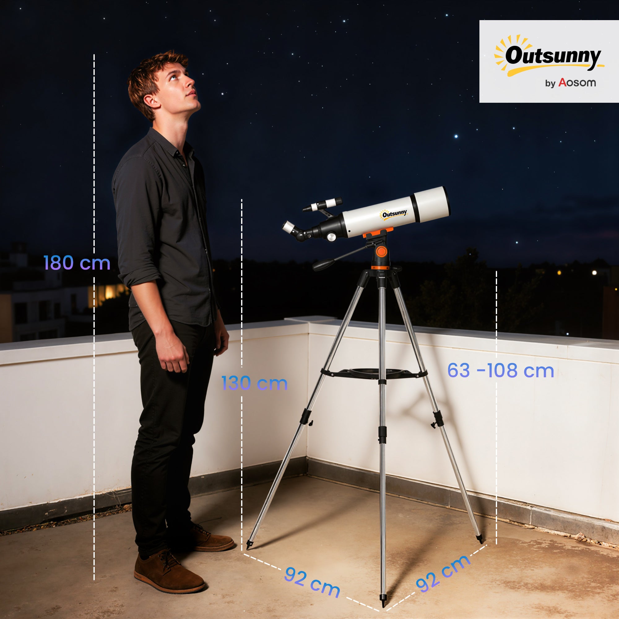 Kozy Astronomy Telescope for Adults and Beginners with 80 mm Aperture, Carry Bag, White
