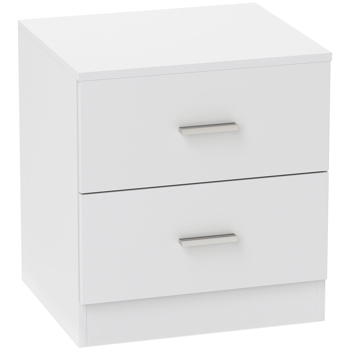 Kozy Modern Bedside Table, Beside Cabinet with 2 Drawers, for Bedroom, Living Room, White
