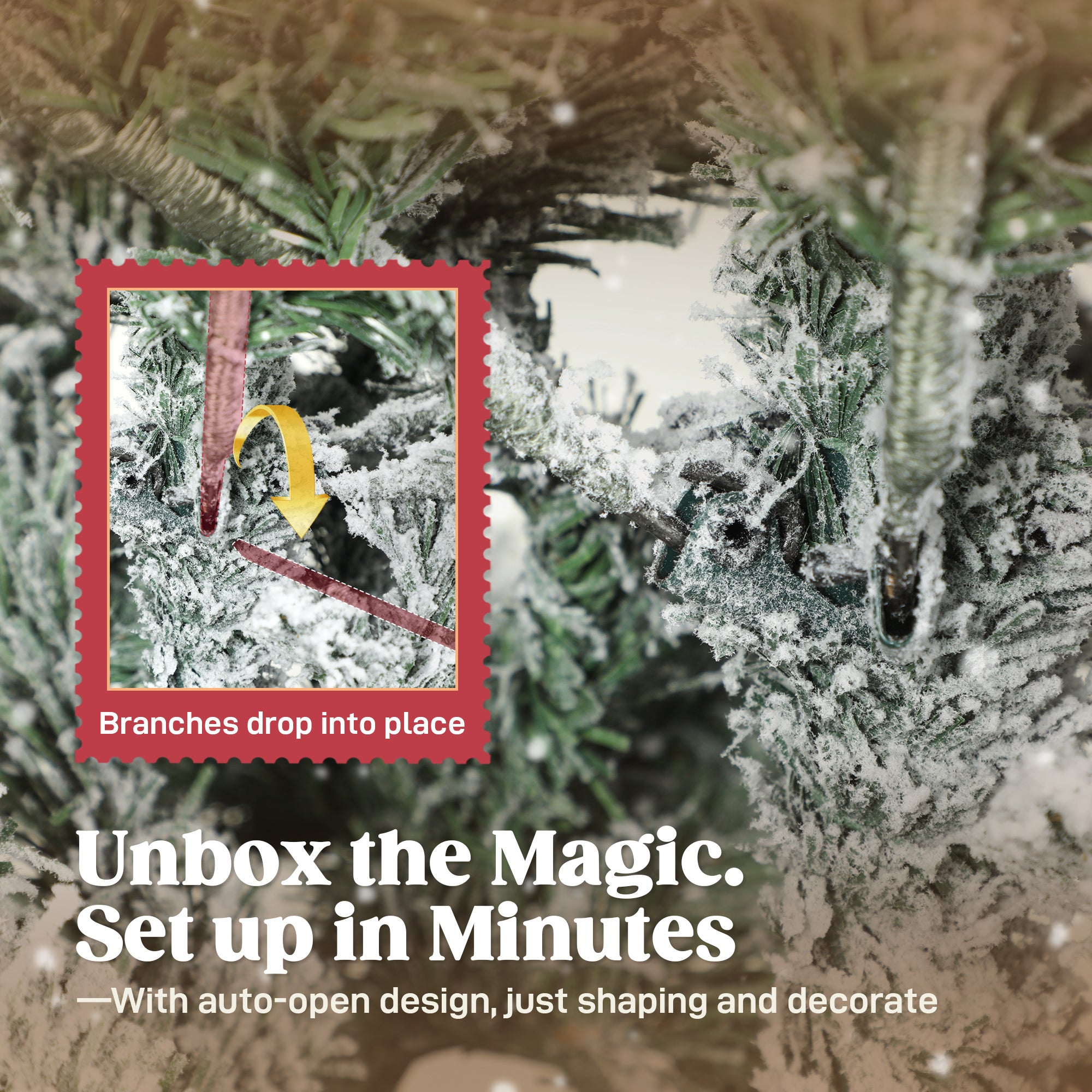 Kozy - 6ft Flocked Artificial Christmas Tree