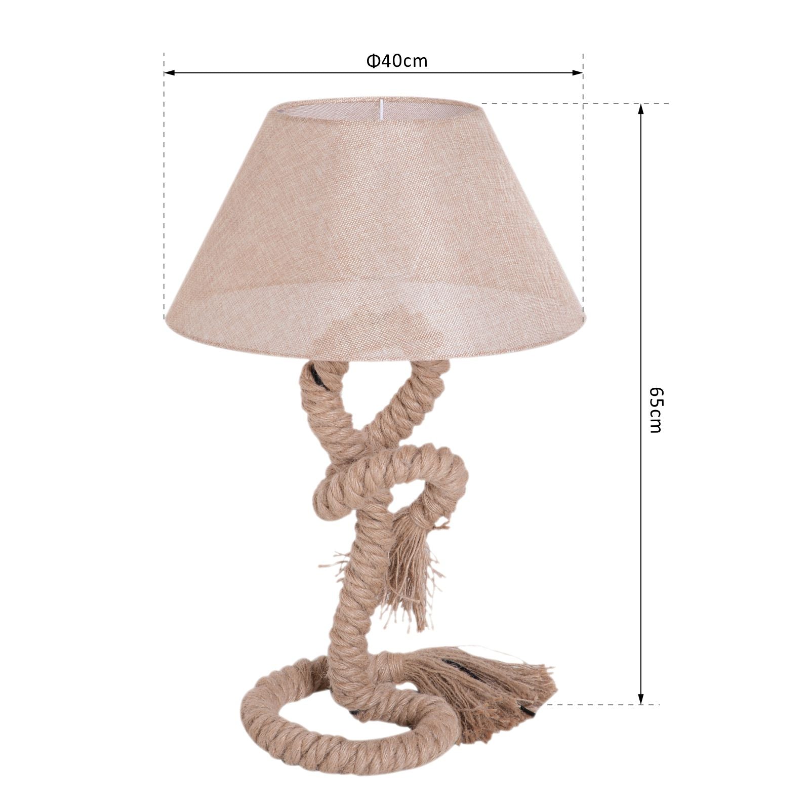 Kozy Table Lamp Bedside Light Indispensable Nautical Twisted Rope Glow E27 Bedroom Living Room Beige