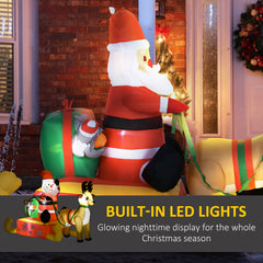 Kozy 4ft Christmas Inflatable Santa Claus Sledge Sleigh Reindeer Blow Up Decoration Xmas Décor for Garden