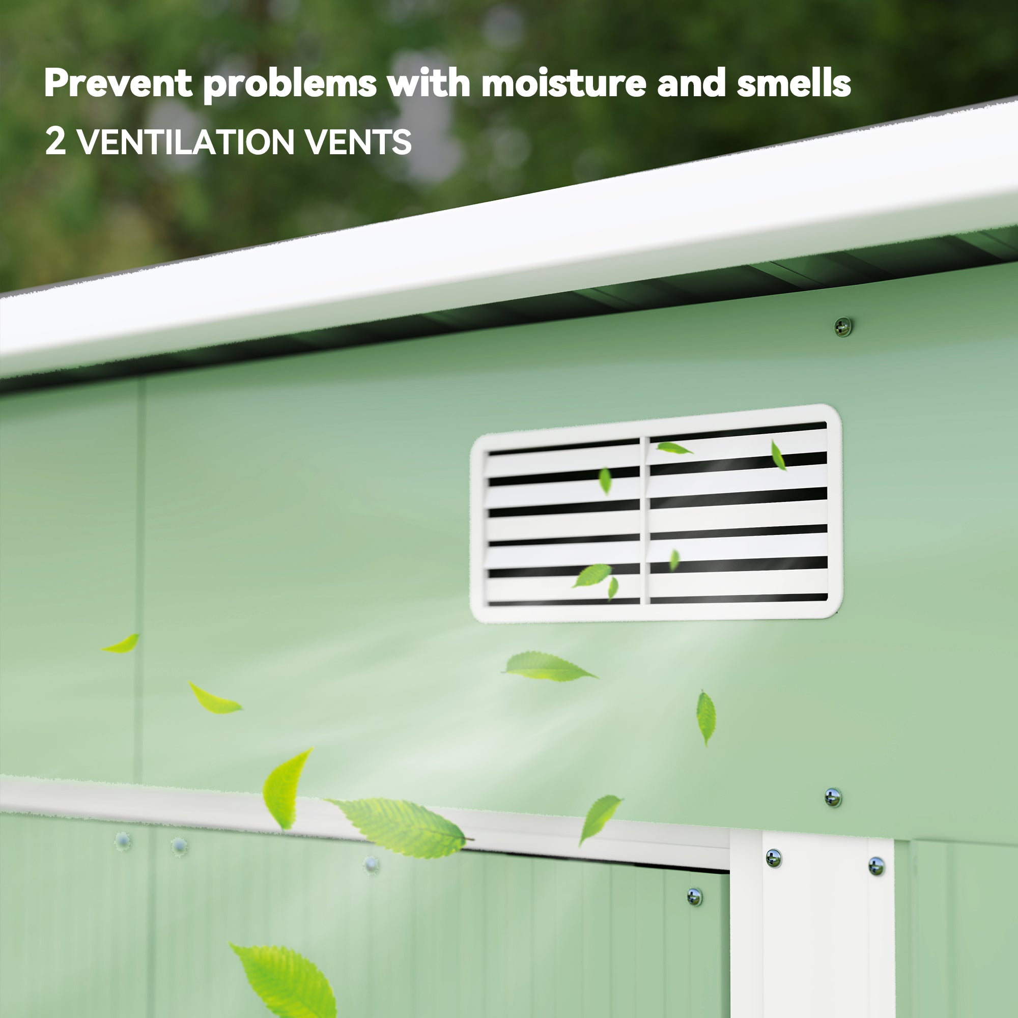 Kozy 7 x 4ft Outdoor Garden Metal Storage Shed, Tool Storage Box for Backyard, Patio and Lawn, Light Green