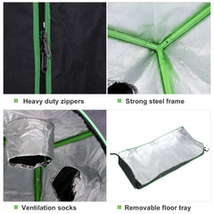 Kozy Grow Tent Reflective Mylar Hydroponic with Adjustable Vents and Floor Tray for Indoor Plant Growing, 120 x 60 x 150 cm (47" x 23.5" W x 59")