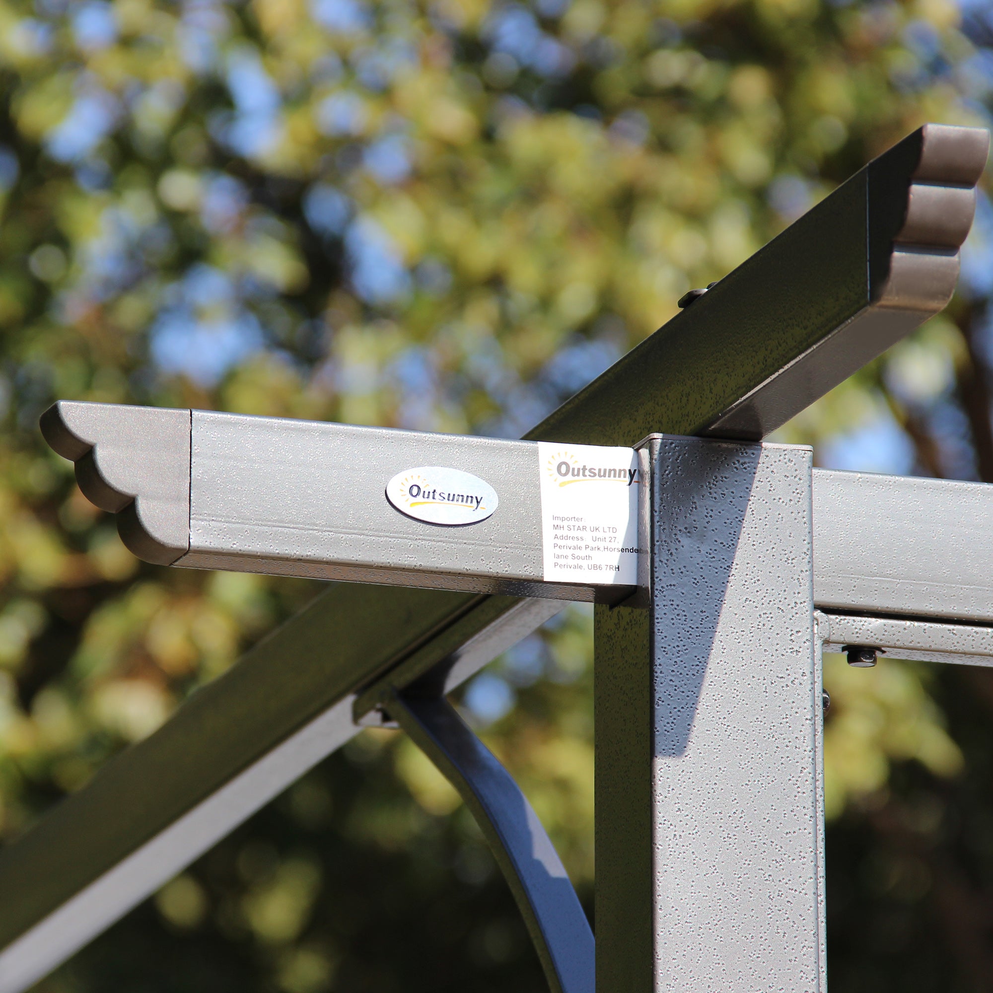 Kozy 3.5 Sliding Pergola Canopy Metal Pergola Retractable Canopy for Garden Shade, Grey