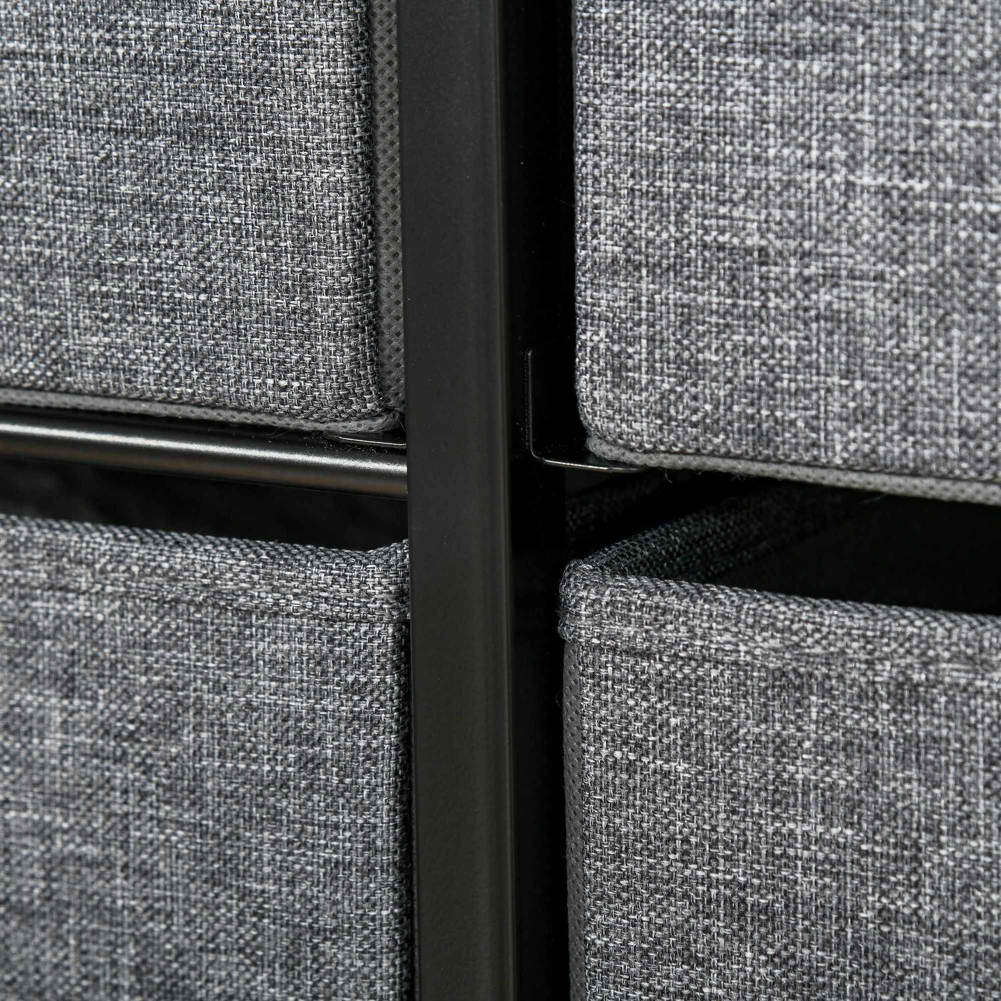 Kozy Chest of Drawers with 7 Foldable Drawers, 3-Tier Fabric Bedroom Dresser, Clothes Storage Unit for Bedroom, Living Room, Grey