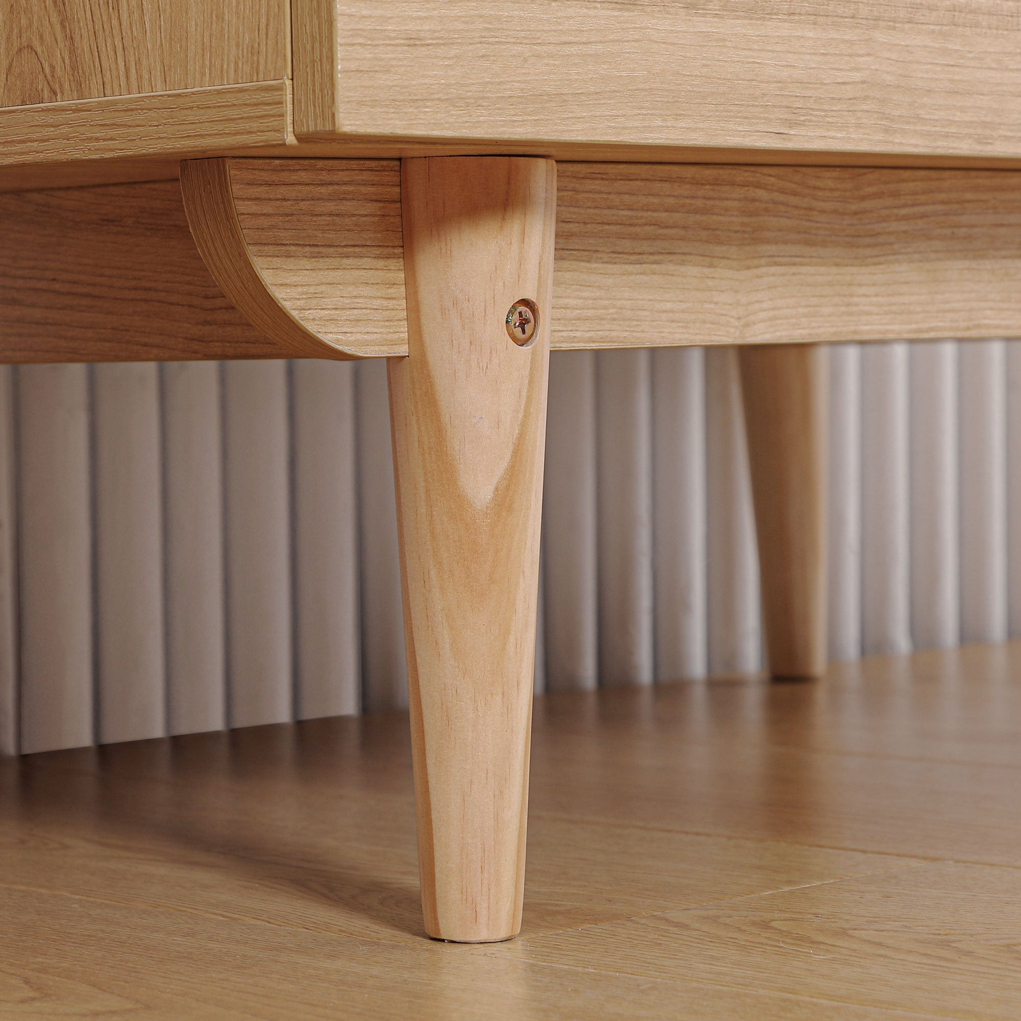 Kozy Wardrobe with 2 Doors, 2 Drawers, Hanging Rail for Bedroom Clothes Storage Organiser, 80x52x180cm, Natural Tone