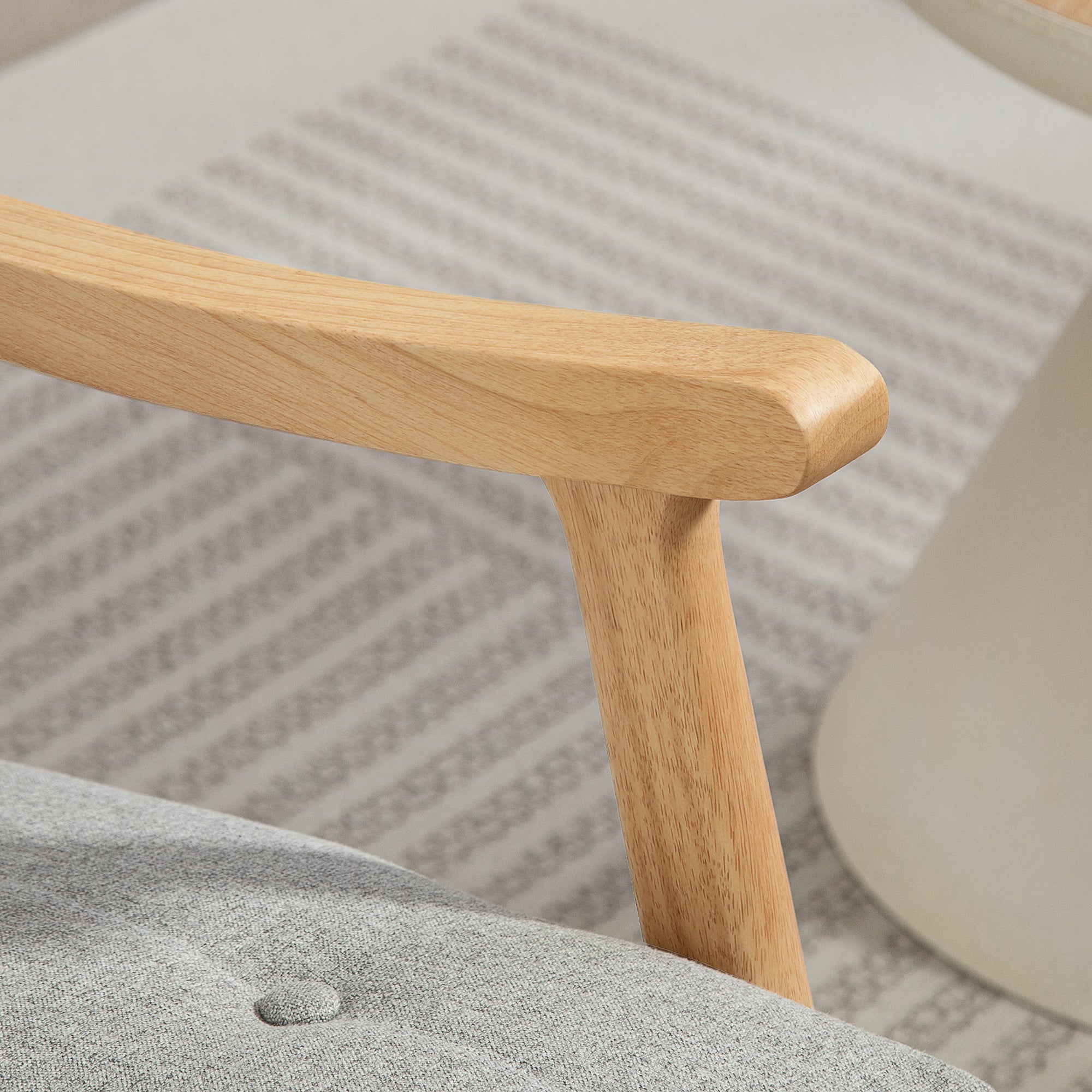 Kozy Wood Frame Rocking Accent Chair - Light Grey