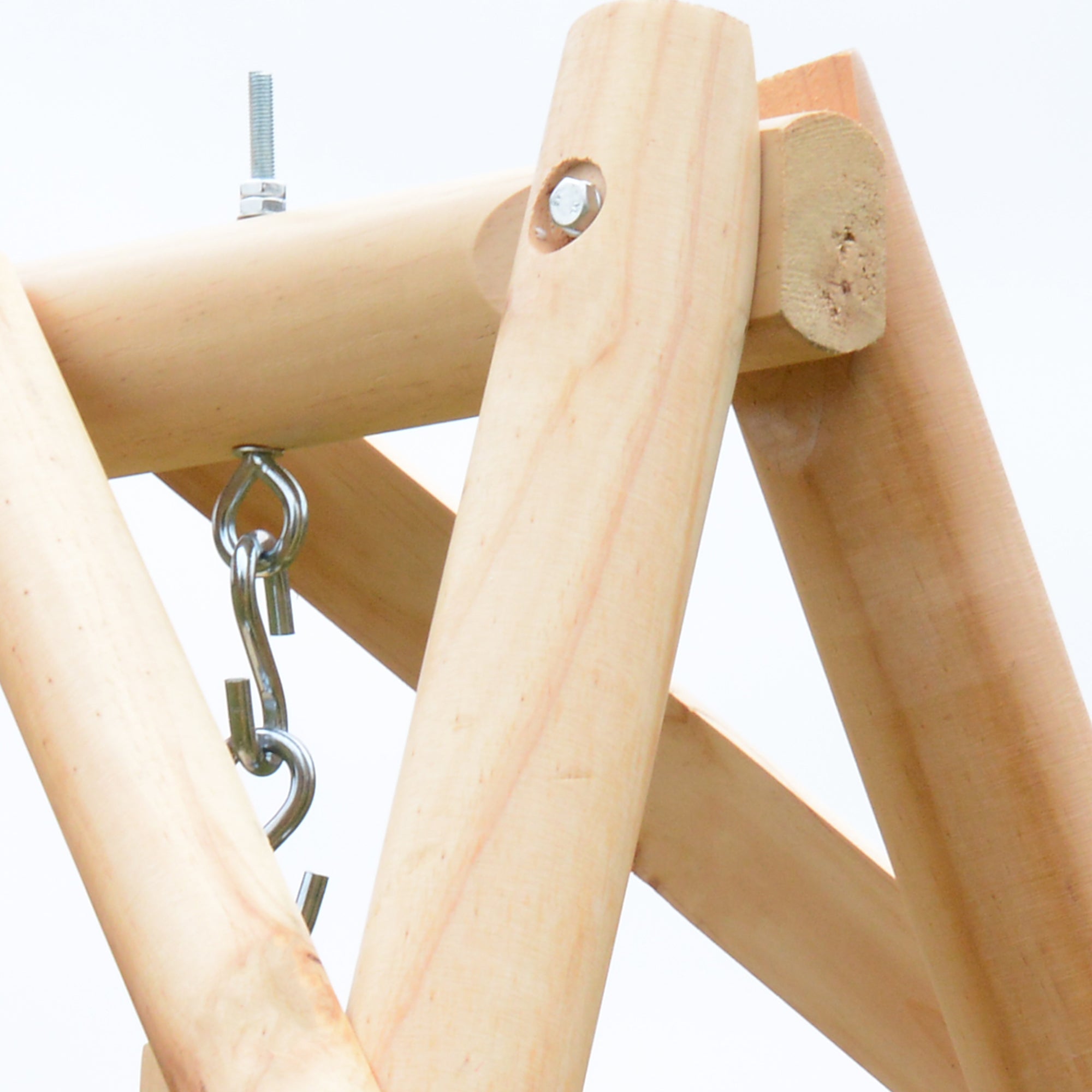 Kozy Outdoor 2 Seater Swing Chair Larch Wood Garden Swing Seat Porch Hammock Bench Lounger