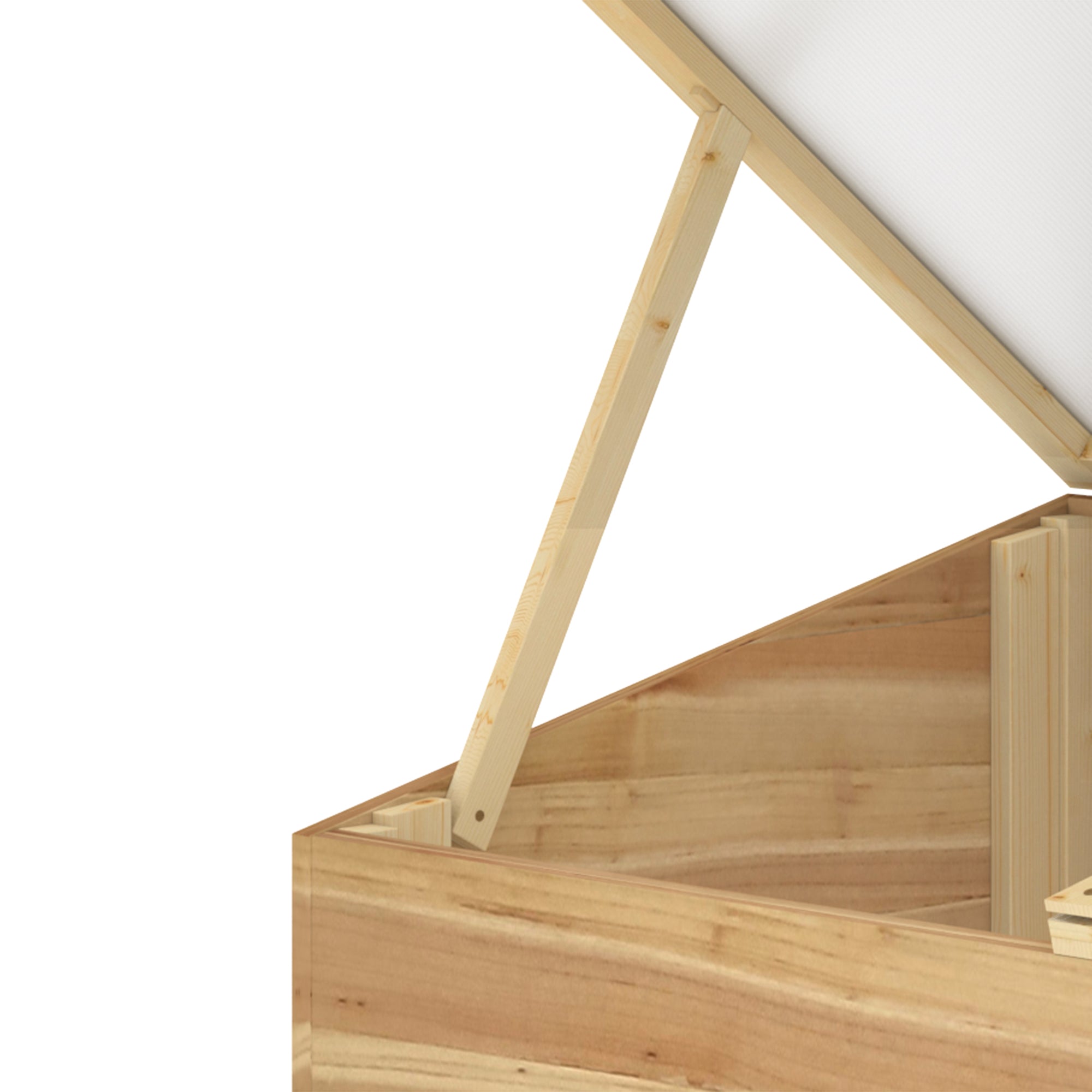 Kozy Wooden Cold Frame Greenhouse Garden Polycarbonate Grow House  with Independent Openable Top Covers for Flowers, Vegetables, Plants, 100 x 50 x 36 cm, Natural