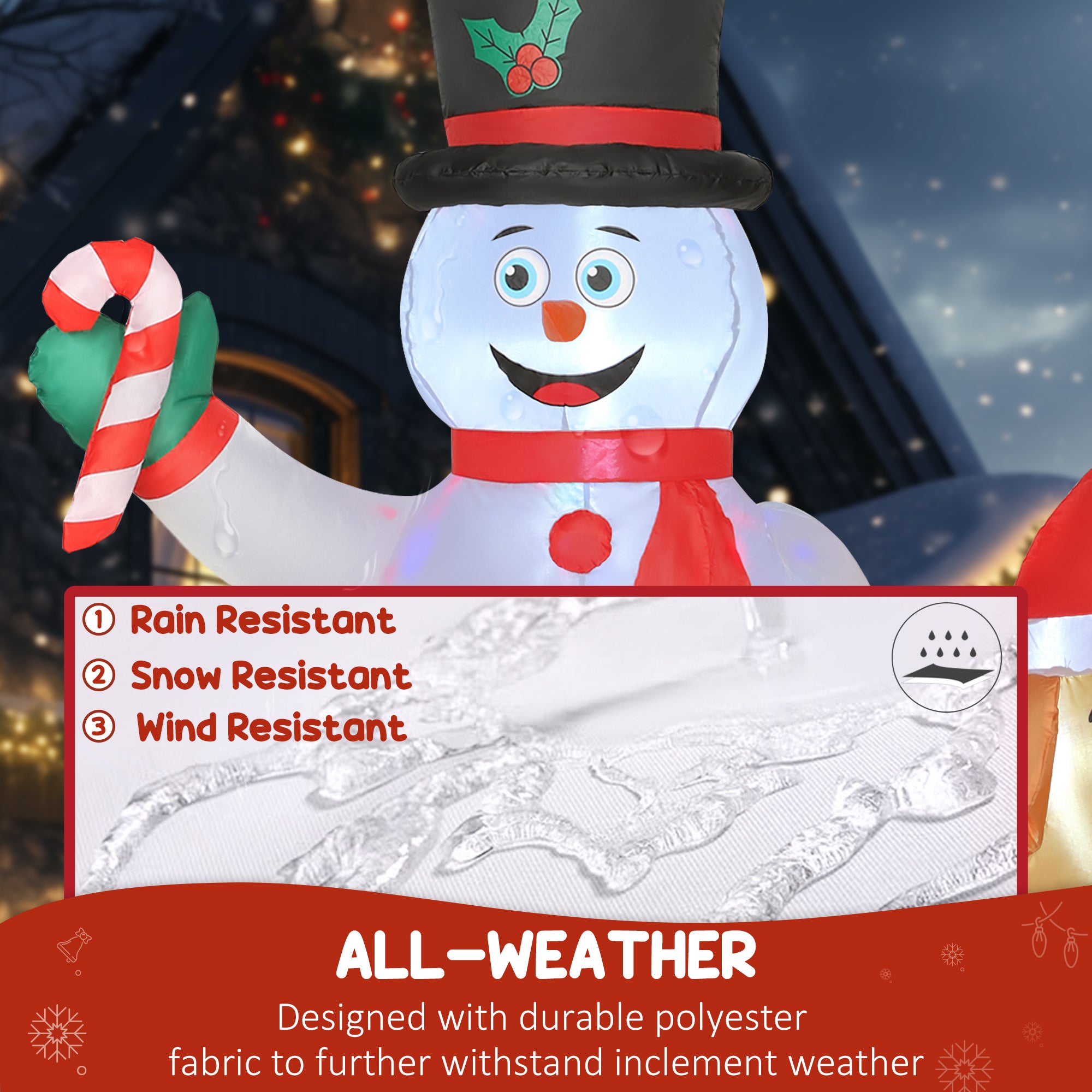 Kozy 6FT Christmas Inflatables Snowman & Dog with Built-in LED Lights and Flashing Light, Blow Up Christmas Inflatable Decoration for Indoor Outdoor Decor, Garden