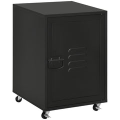 Kozy Rolling Metal Filing Cabinet, Industrial Mobile Storage Cabinet with Adjustable Shelf and Wheels for Home Office Living Room, Black