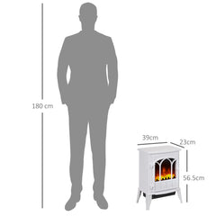 Kozy - Freestanding Electric Fireplace, Electric Log Burner with LED Flame Effect, Overheating Safety System, 1000W/2000W White