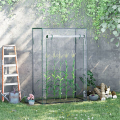 Outsunny Greenhouse with Steel Frame, PVC Cover, Roll-up Door for Outdoor, Backyard, Balcony, Garden, 100 x 50 x 150cm, Transparent | Aosom UK