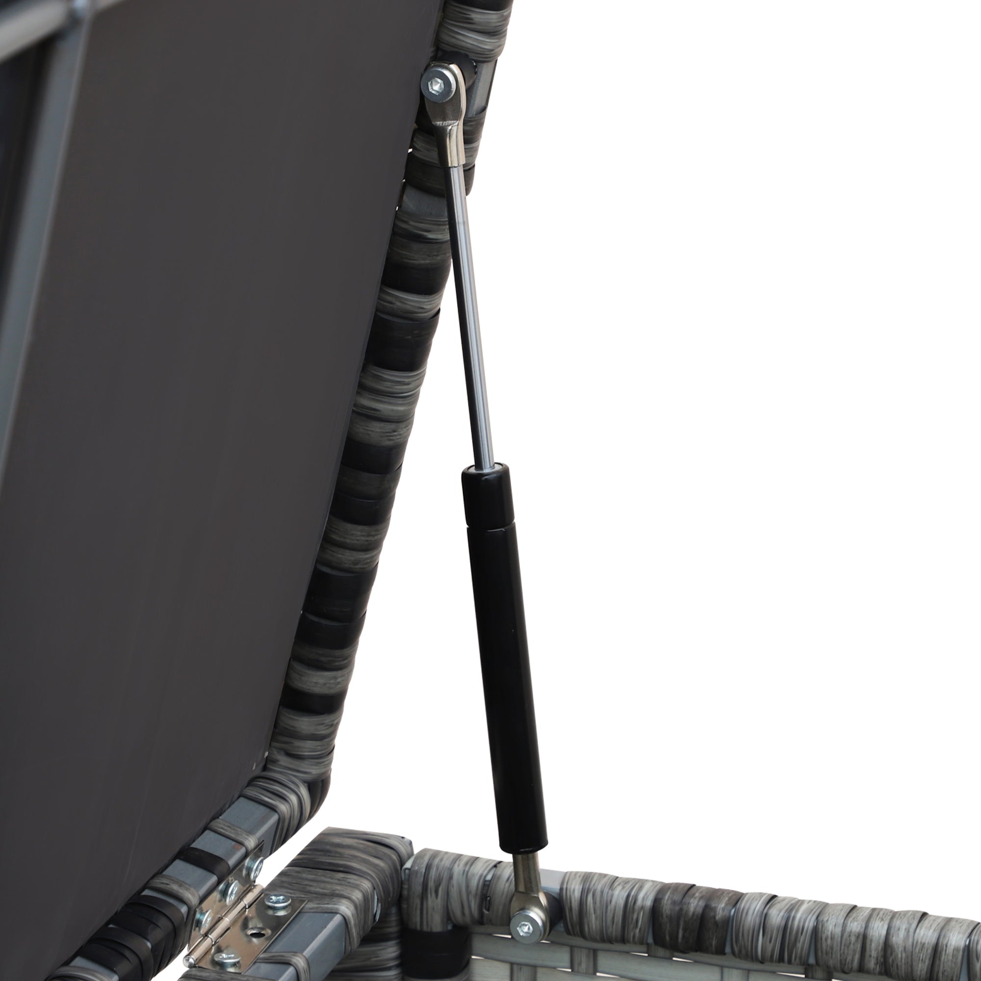 Kozy 4pc Garden Rattan Wicker Outdoor Furniture Patio Corner Sofa Love Seat and Table Set  with Cushions Side Desk Storage, Mixed Grey