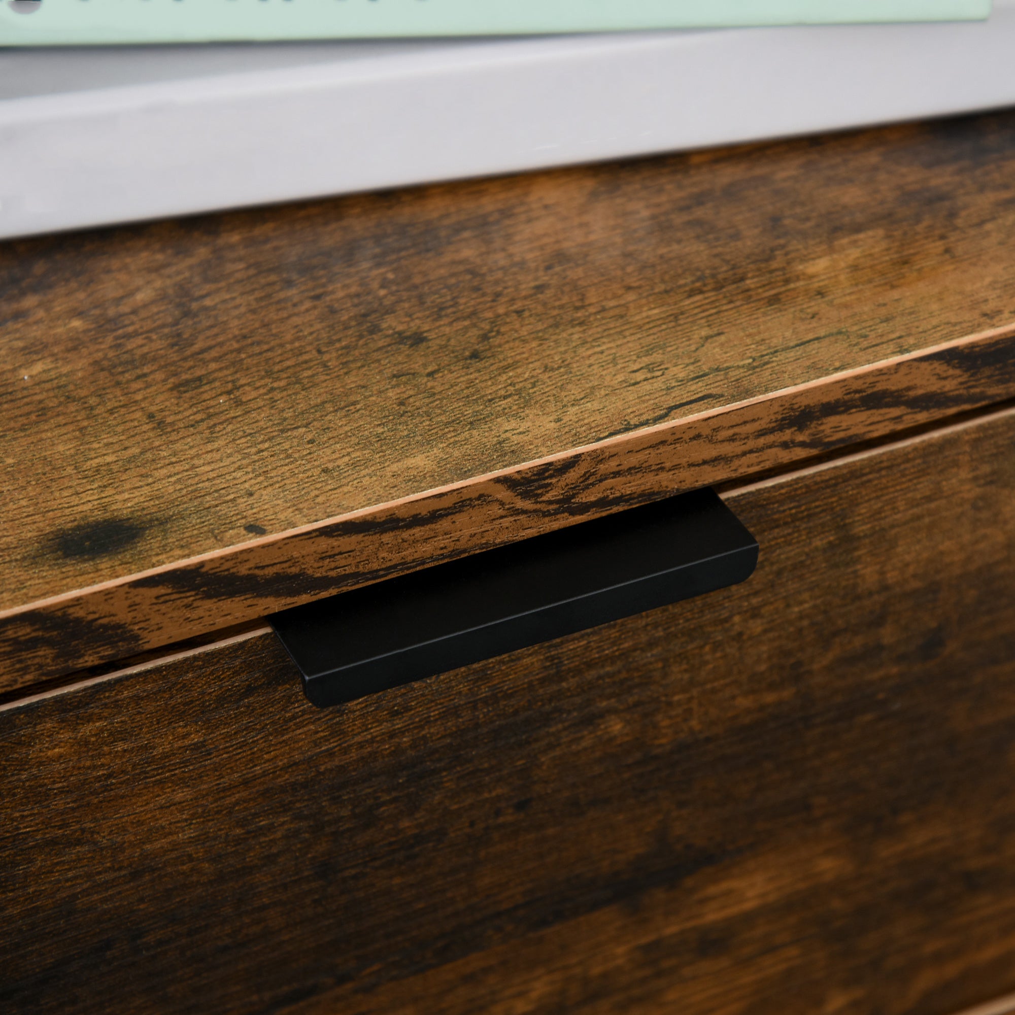 Kozy Bedroom Chest of Drawers, Industrial 3-Drawer Dresser, Storage Drawers Unit with Metal Frame for Living Room, Rustic Brown