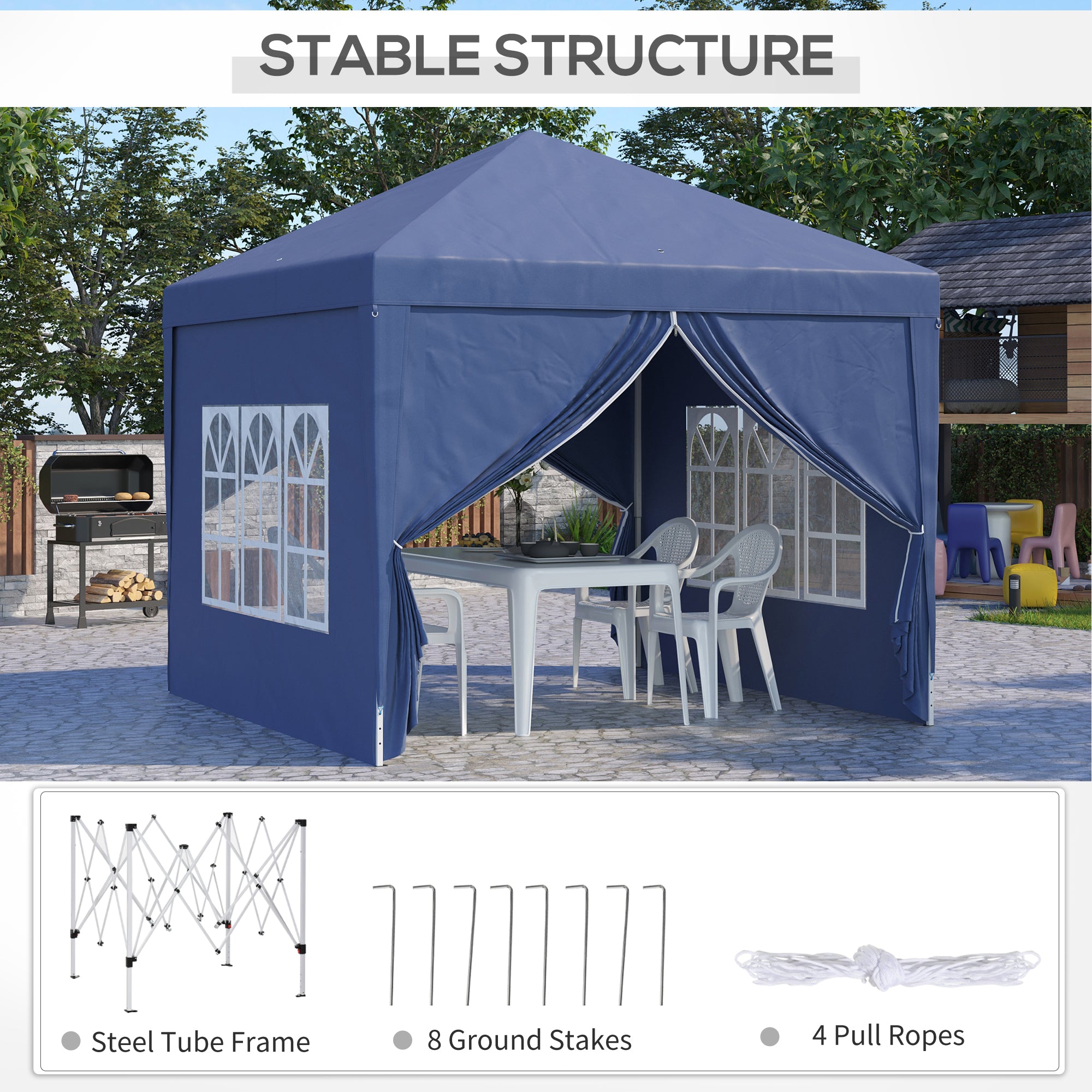 Outsunny Pop Up Gazebo Marquee, size (3m x 3m)