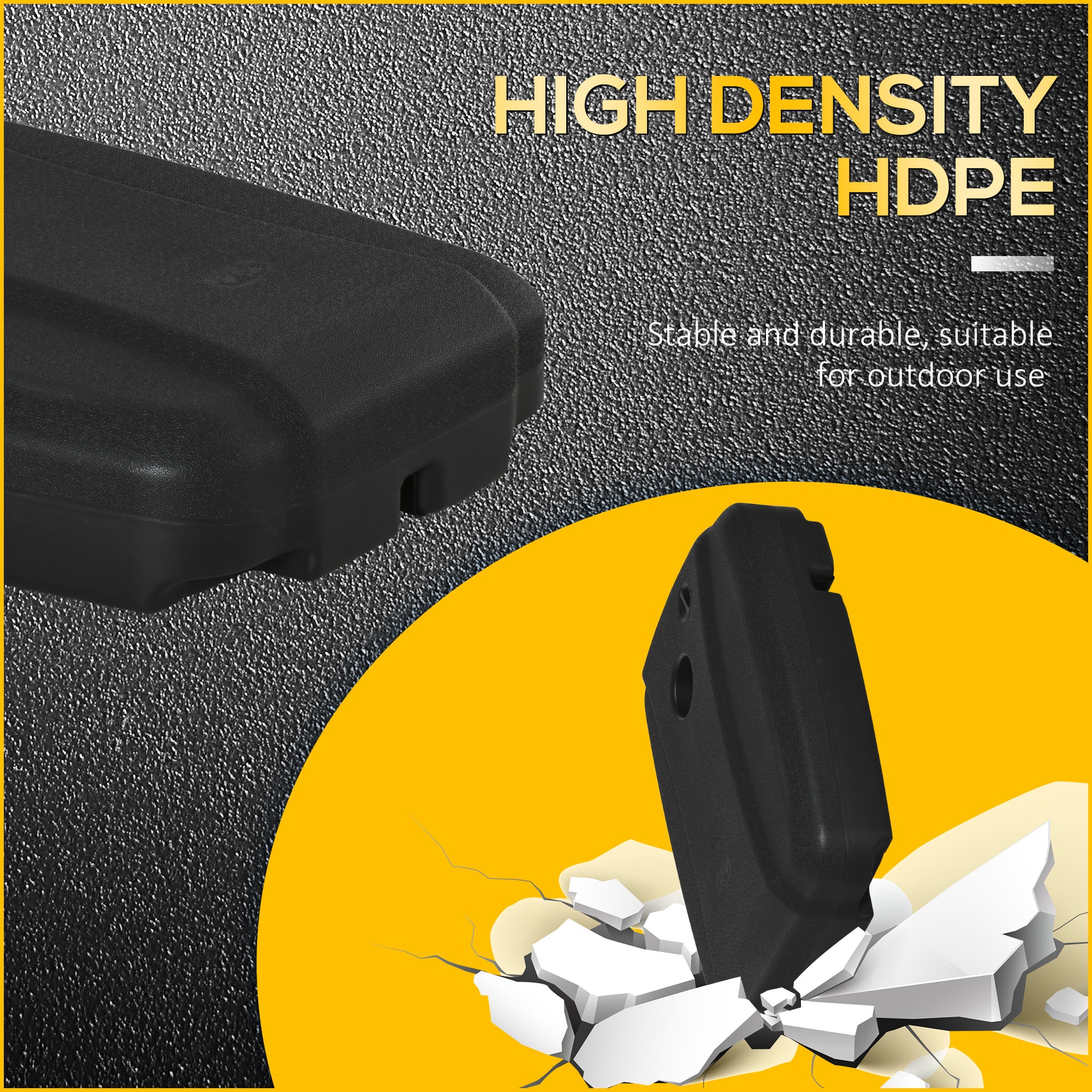 Kozy Parasol Base, Water and Sand Filled, Up to 100kg, Portable Umbrella Stand Weights for Cantilever Banana Parasol with Wheels, Black