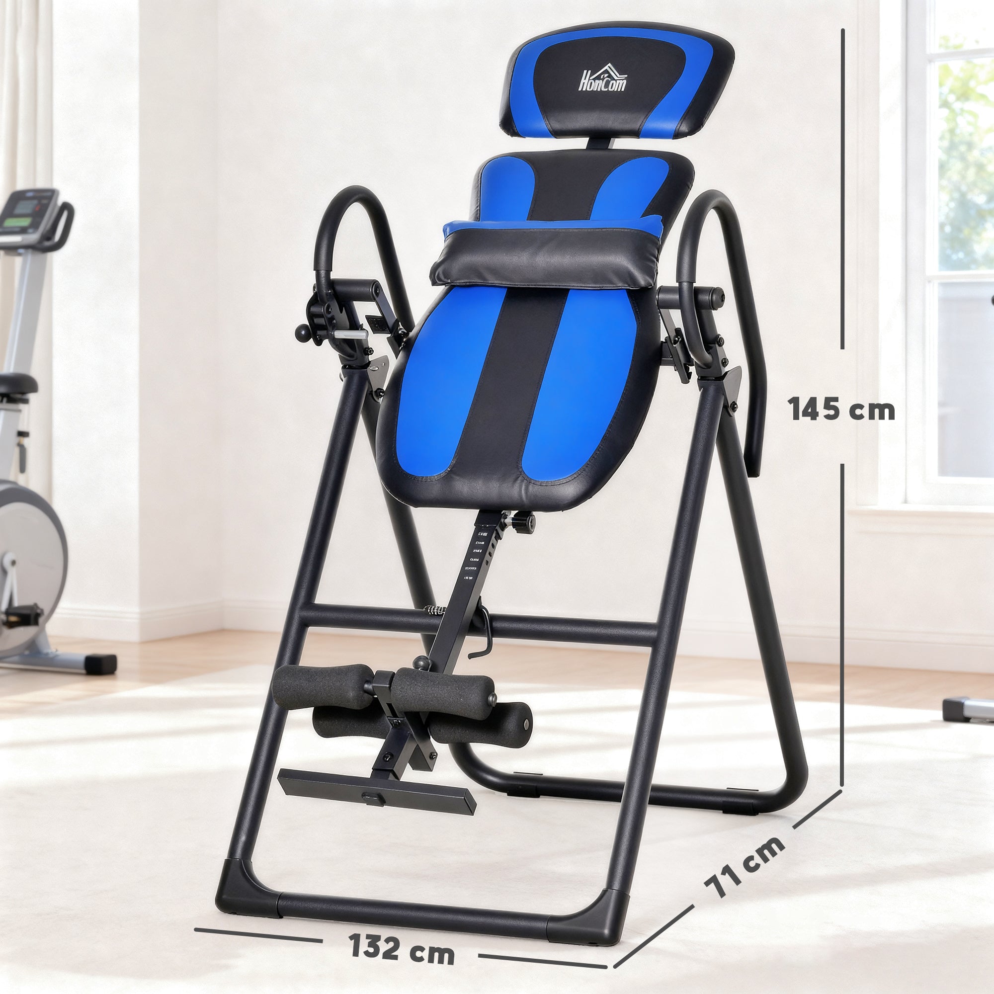 Kozy Foldable Gravity Inversion Table, Back Therapy Fitness Bench, with Soft Ankle Cushions, for Home